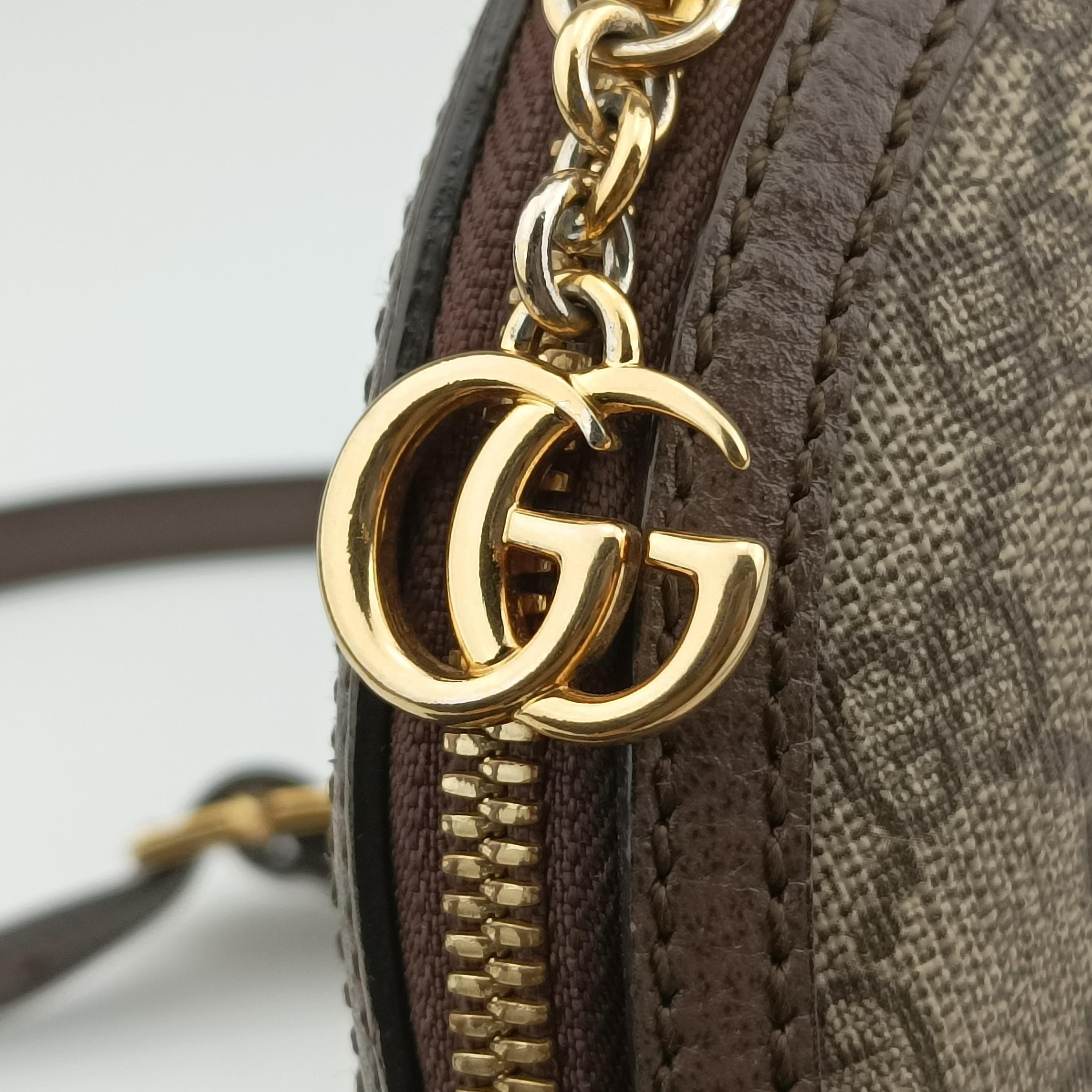 Vintage Gucci Ophidia Brown x Red x Green PVC coated canvas 499621 shoulderbag | stylenewstar