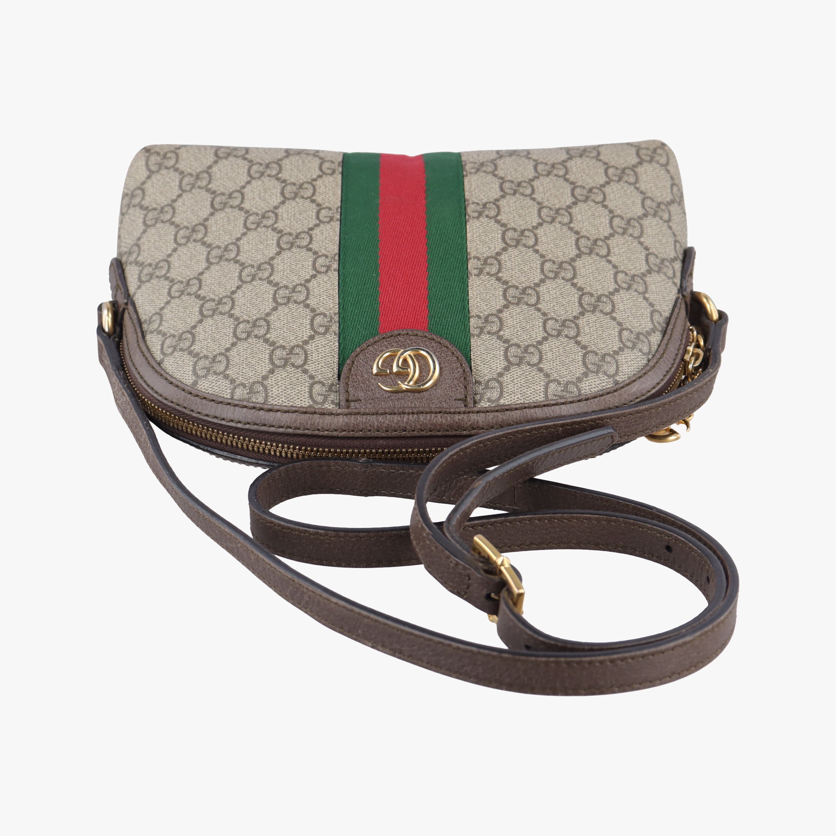 Vintage Gucci Ophidia Brown x Red x Green PVC coated canvas 499621 shoulderbag | stylenewstar
