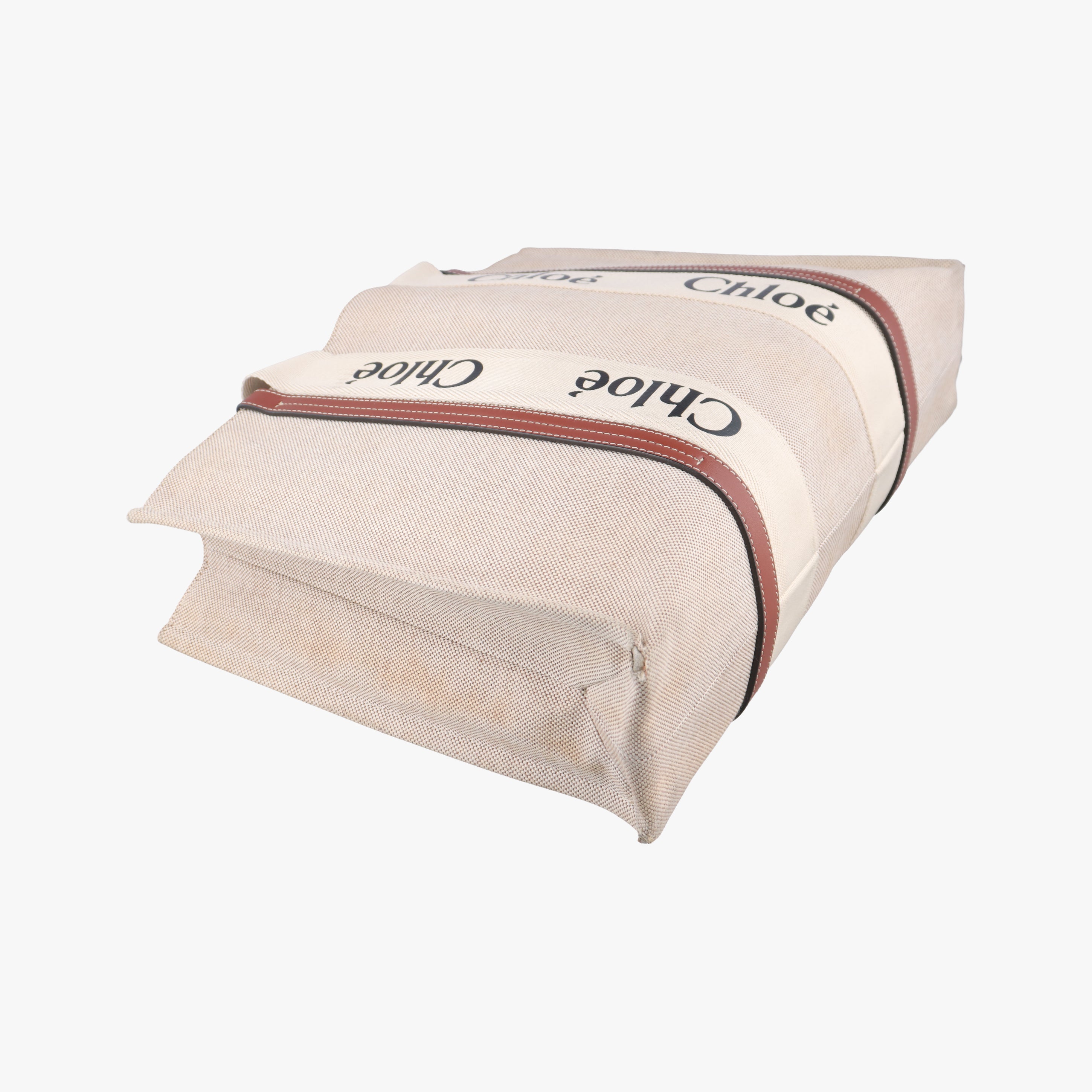 Pre-owned Chloe Woody Beige x Brown x Black canvas  handbag | stylenewstar