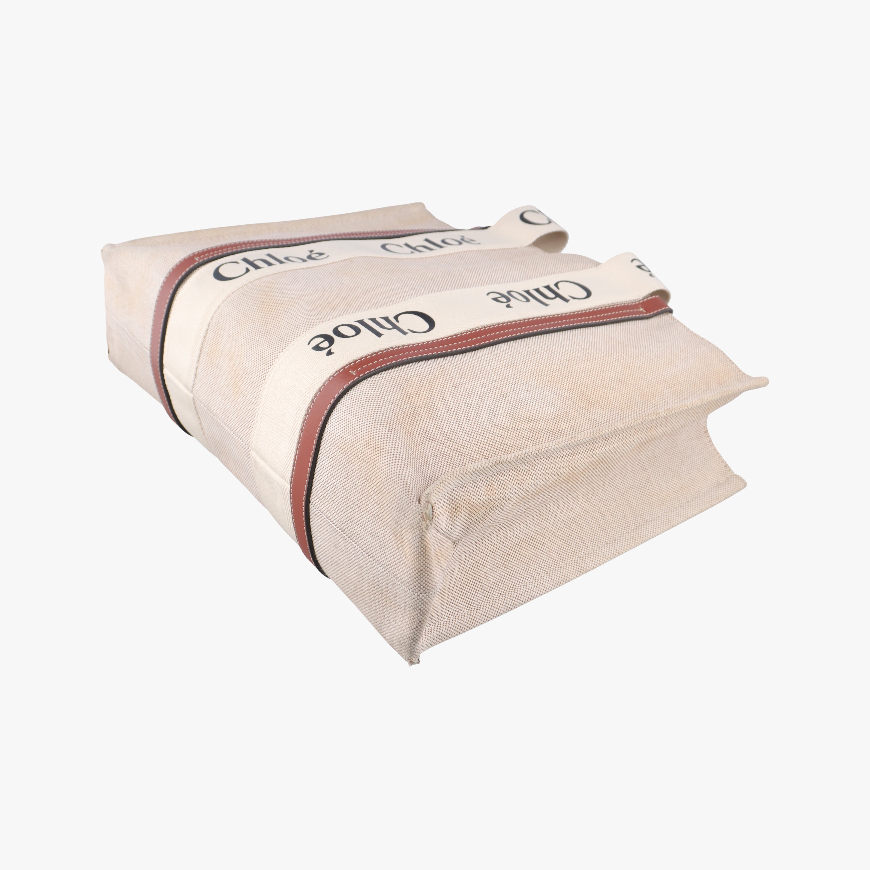 Pre-owned Chloe Woody Beige x Brown x Black canvas  handbag | stylenewstar