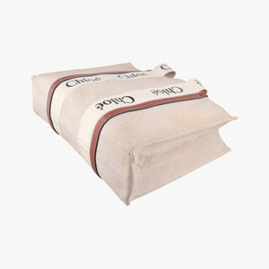 Pre-owned Chloe Woody Beige x Brown x Black canvas  handbag | stylenewstar