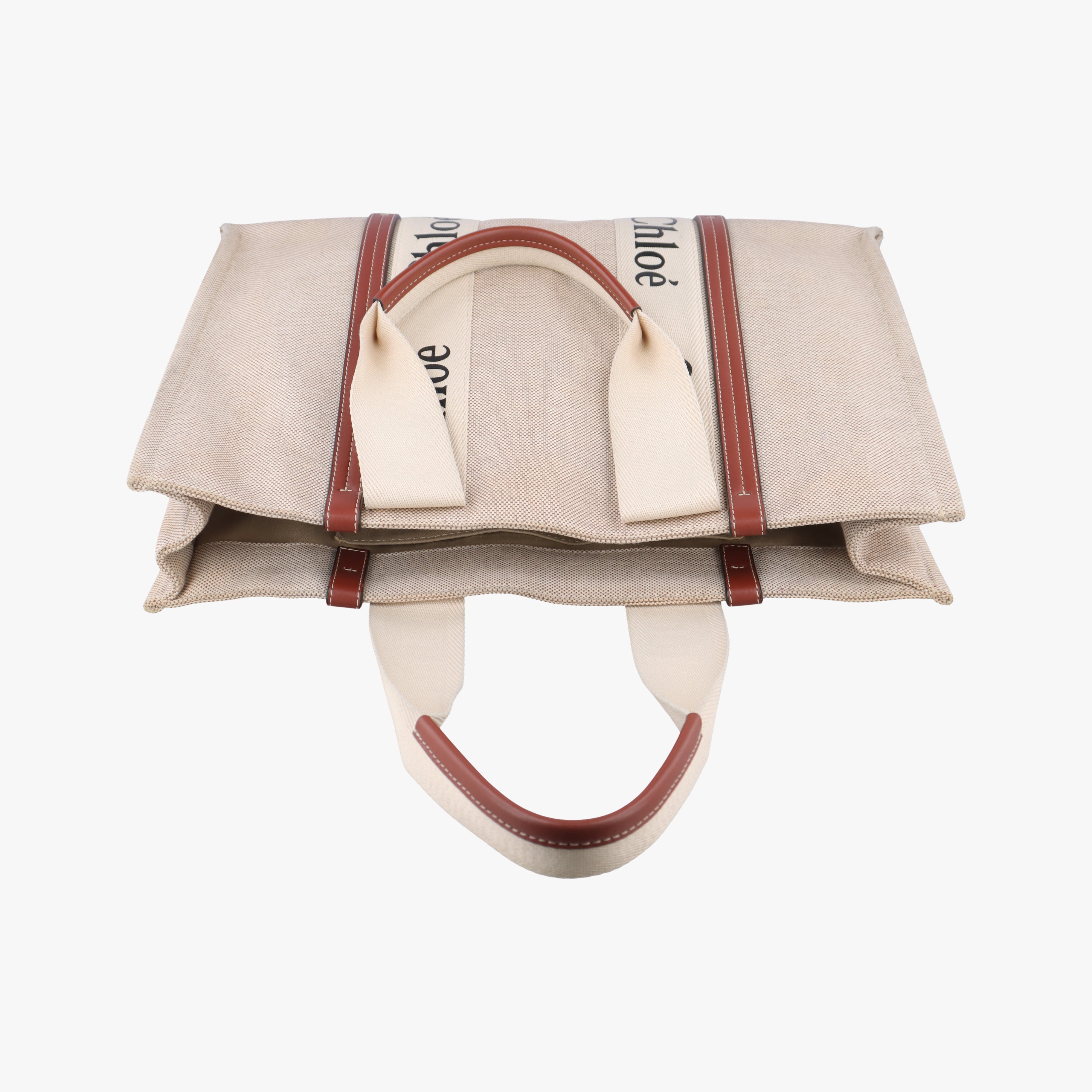 Pre-owned Chloe Woody Beige x Brown x Black canvas  handbag | stylenewstar