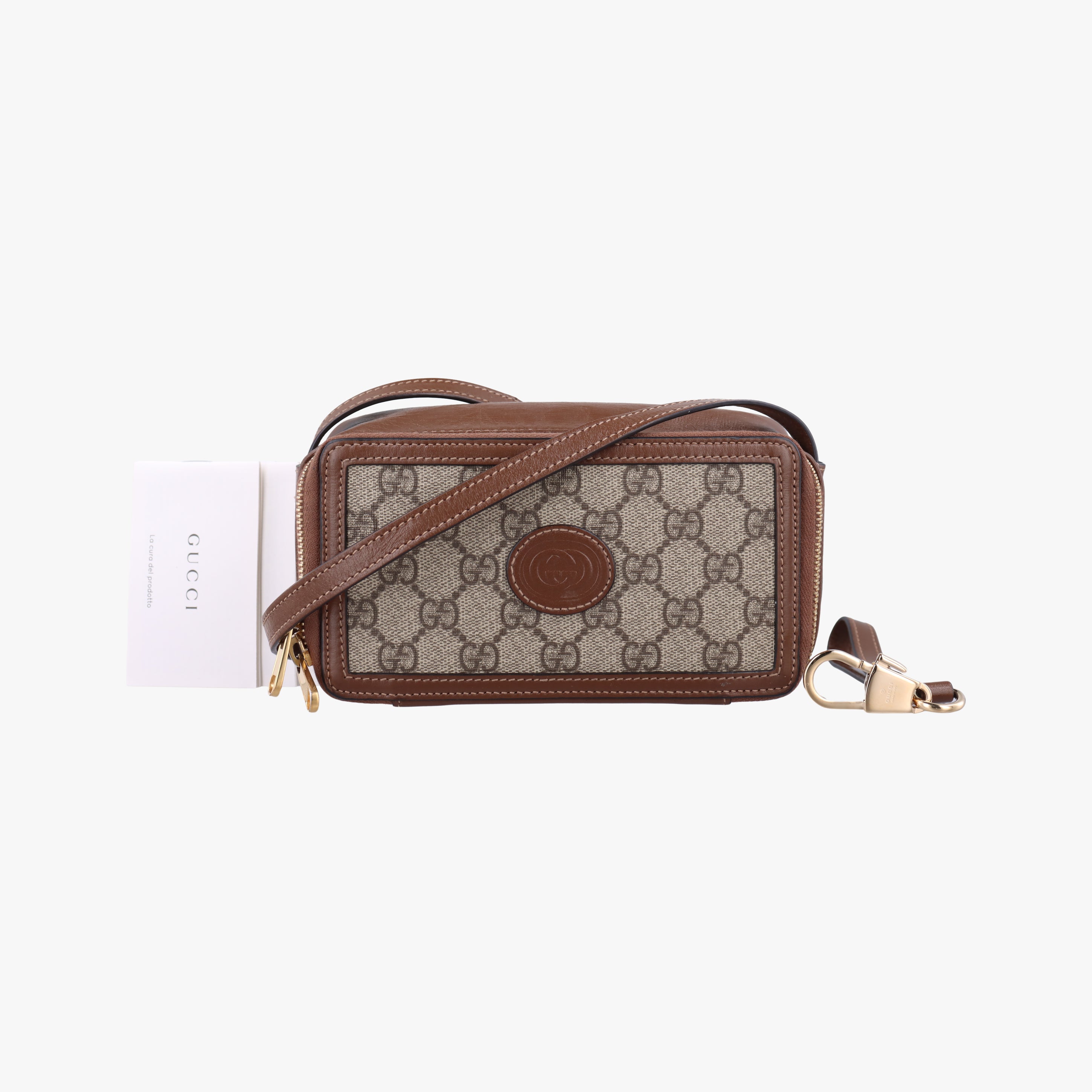 Pre-owned Gucci Interlocking G Brown PVC coated canvas 671674 shoulderbag | stylenewstar