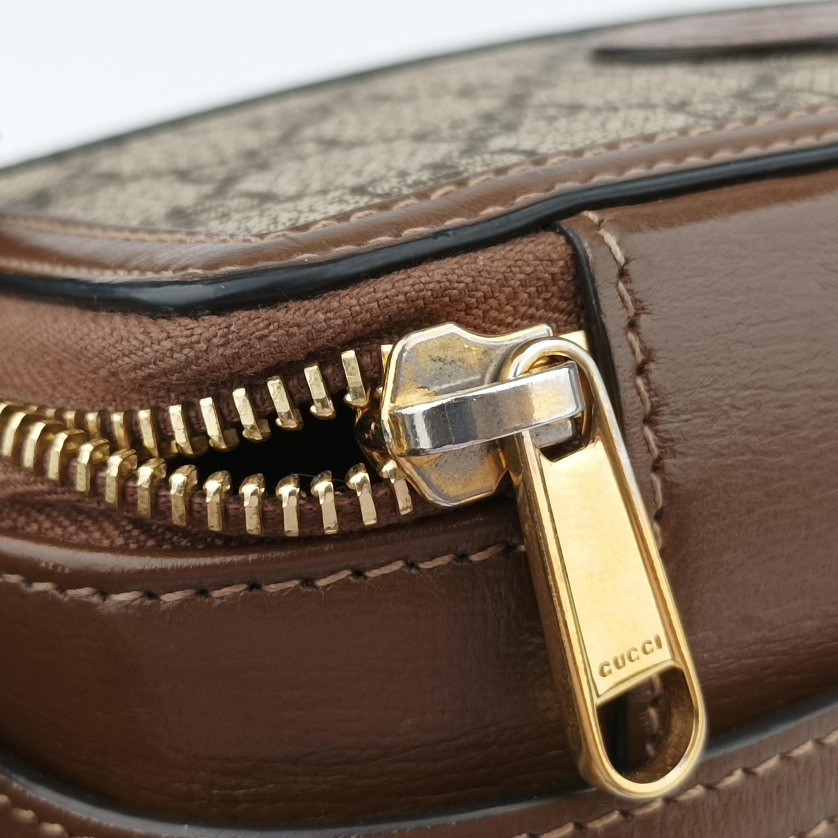 Pre-owned Gucci Interlocking G Brown PVC coated canvas 671674 shoulderbag | stylenewstar