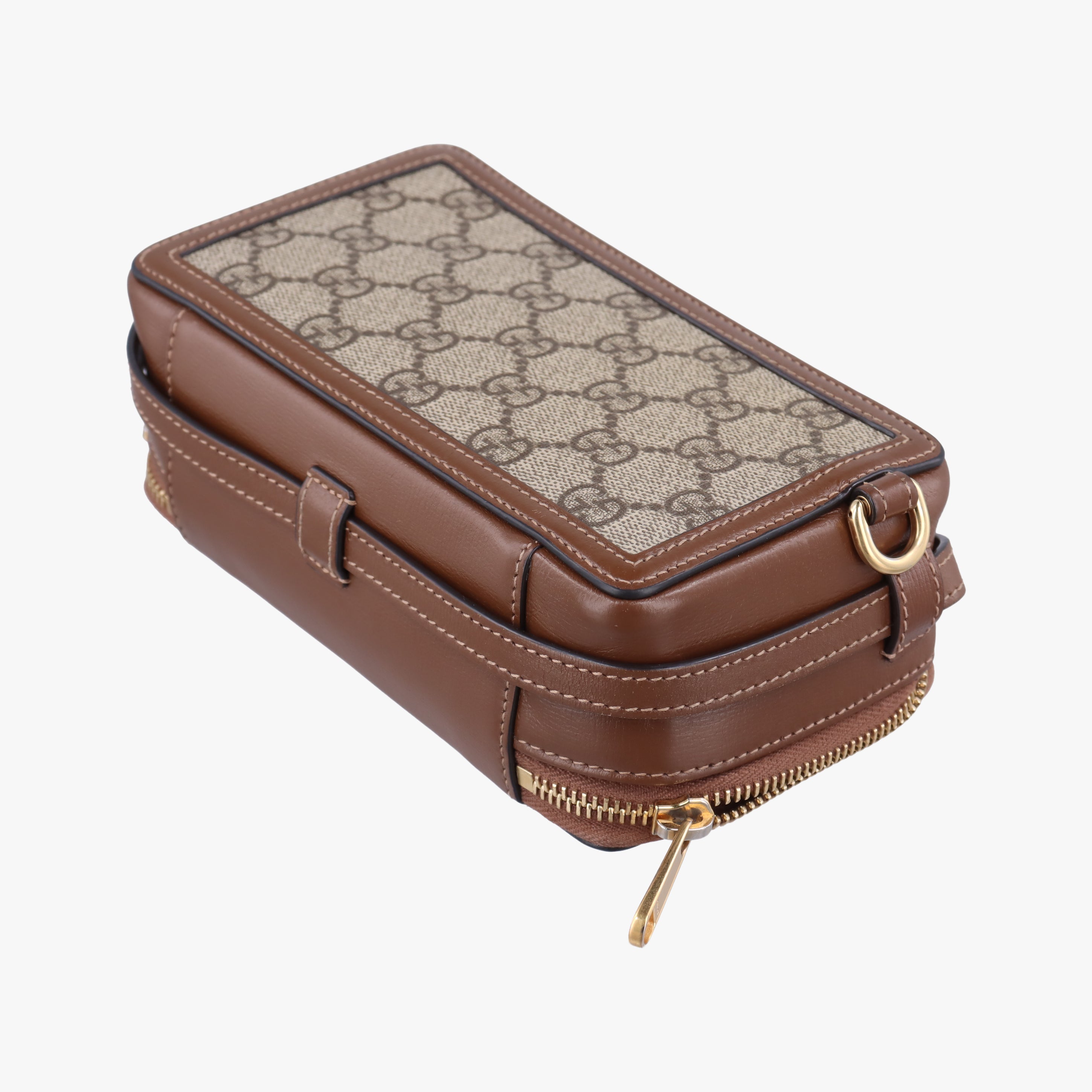 Pre-owned Gucci Interlocking G Brown PVC coated canvas 671674 shoulderbag | stylenewstar