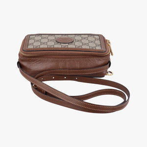 Pre-owned Gucci Interlocking G Brown PVC coated canvas 671674 shoulderbag | stylenewstar