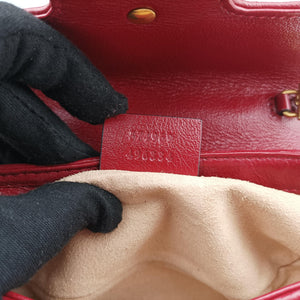 Pre-owned Gucci GG Marmont Black×Red Leather 574969 shoulderbag | stylenewstar