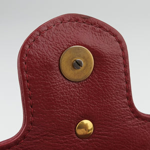 Pre-owned Gucci GG Marmont Black×Red Leather 574969 shoulderbag | stylenewstar