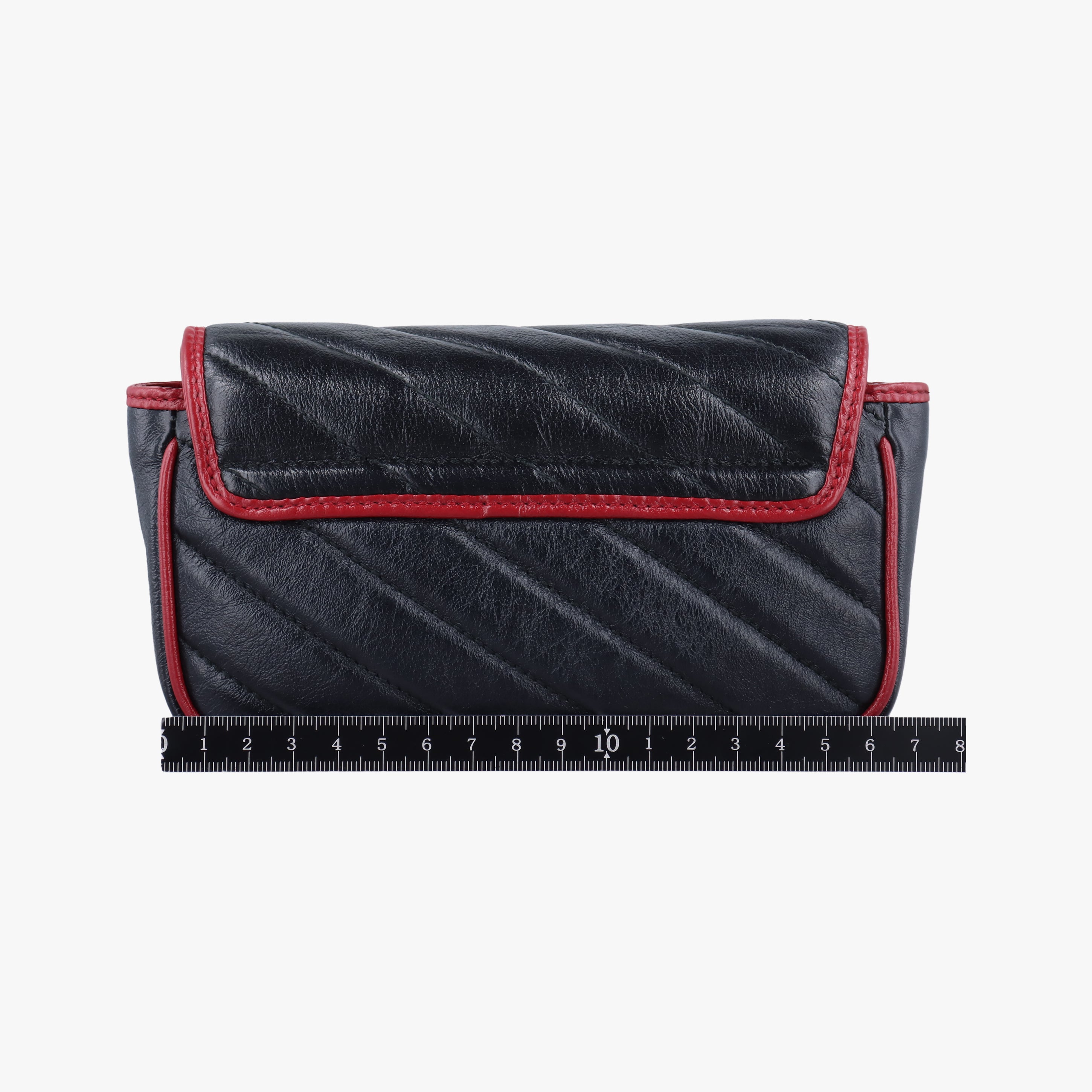 Pre-owned Gucci GG Marmont Black×Red Leather 574969 shoulderbag | stylenewstar