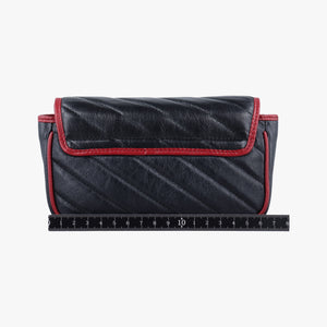 Pre-owned Gucci GG Marmont Black×Red Leather 574969 shoulderbag | stylenewstar