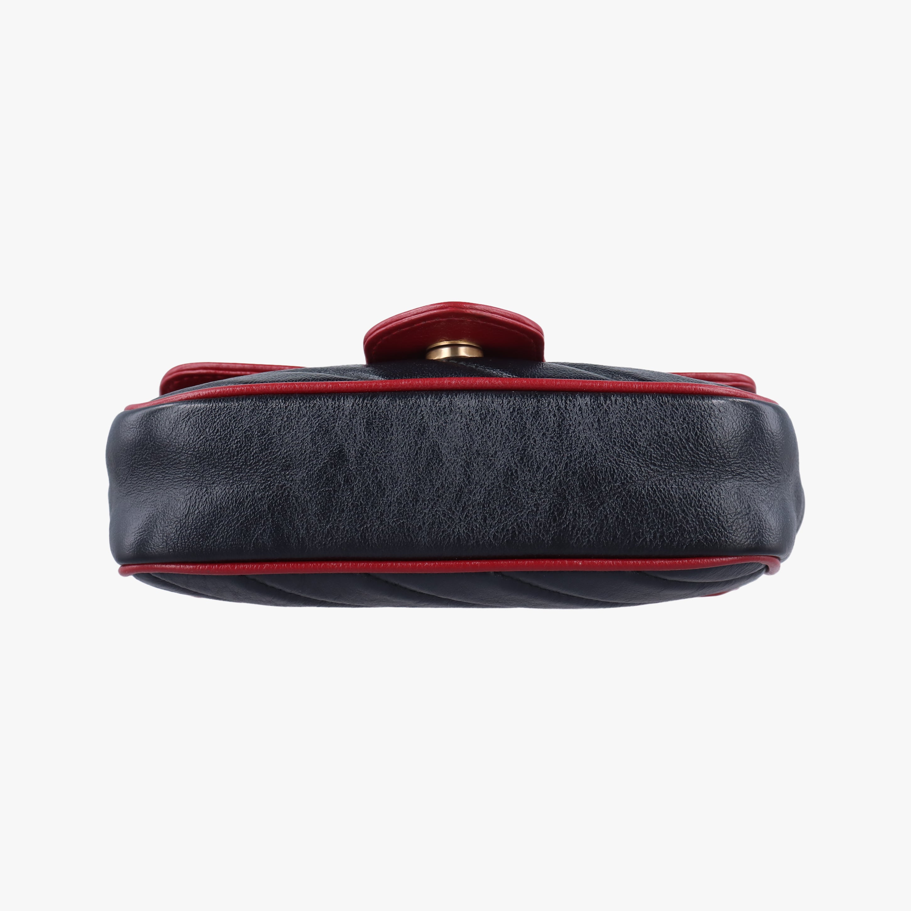 Pre-owned Gucci GG Marmont Black×Red Leather 574969 shoulderbag | stylenewstar