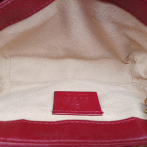 Pre-owned Gucci GG Marmont Black×Red Leather 574969 shoulderbag | stylenewstar