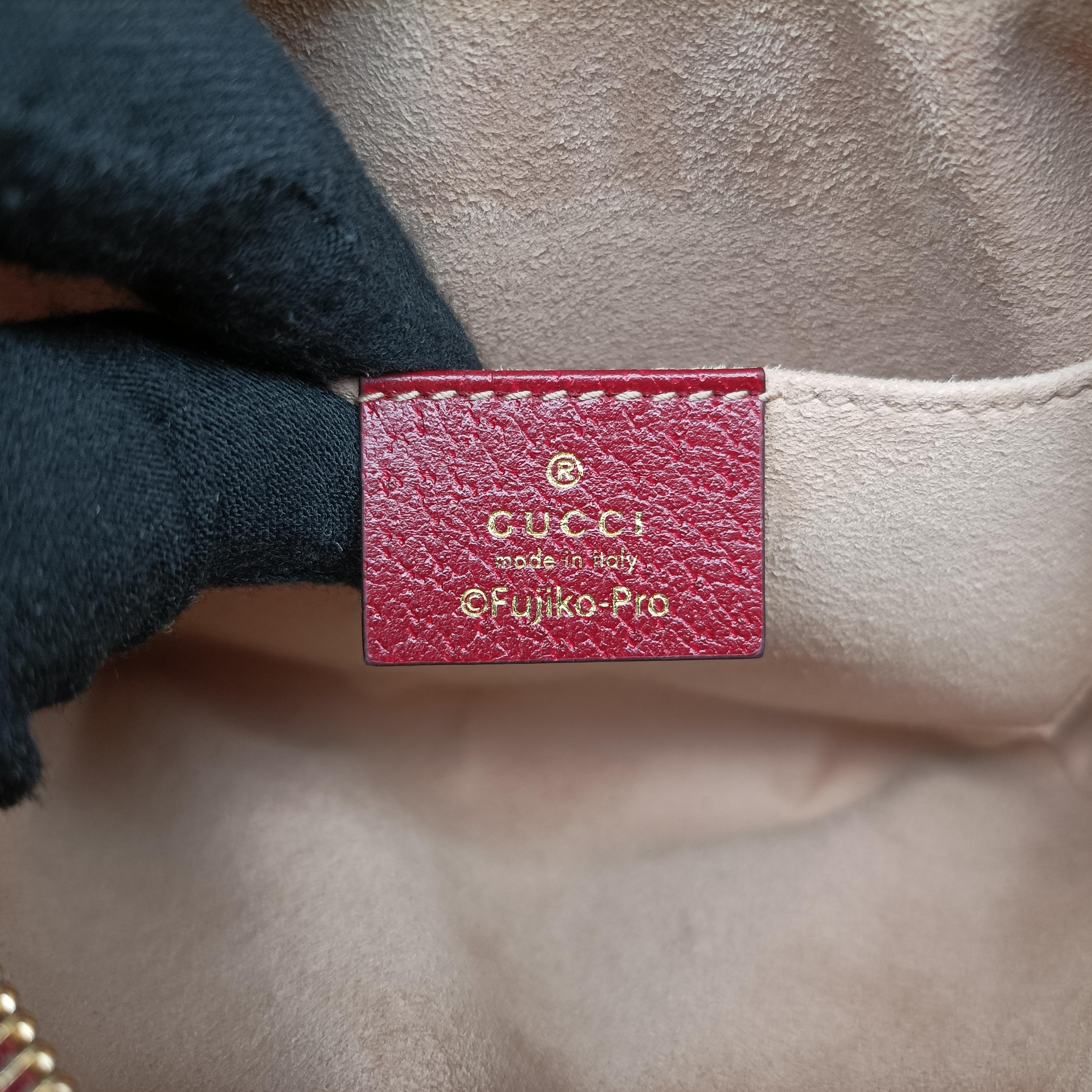 Pre-owned Gucci GG Supreme Doraemon Collaboration Red×Multicolour PVC coated canvas 647784 shoulderbag | stylenewstar