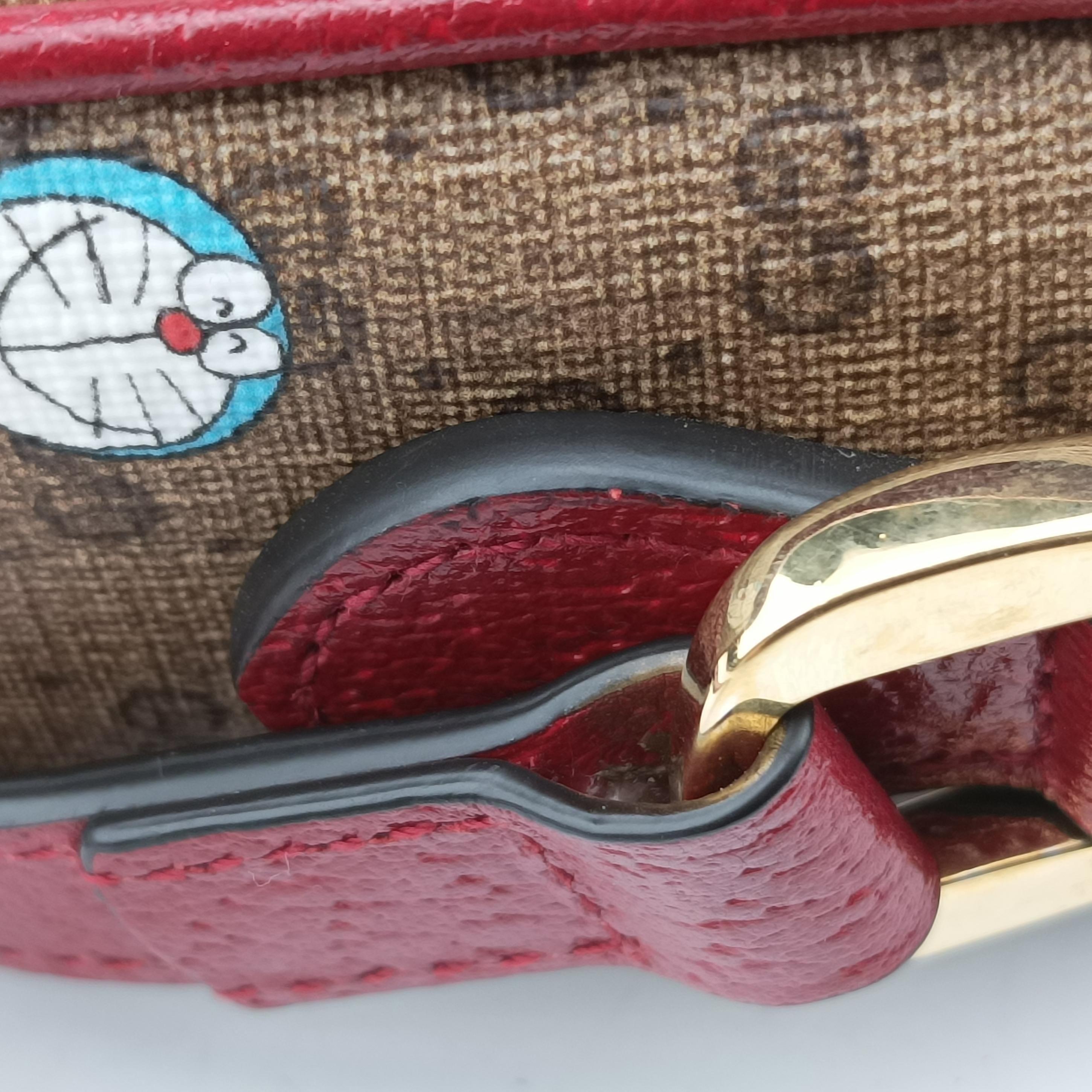 Pre-owned Gucci GG Supreme Doraemon Collaboration Red×Multicolour PVC coated canvas 647784 shoulderbag | stylenewstar