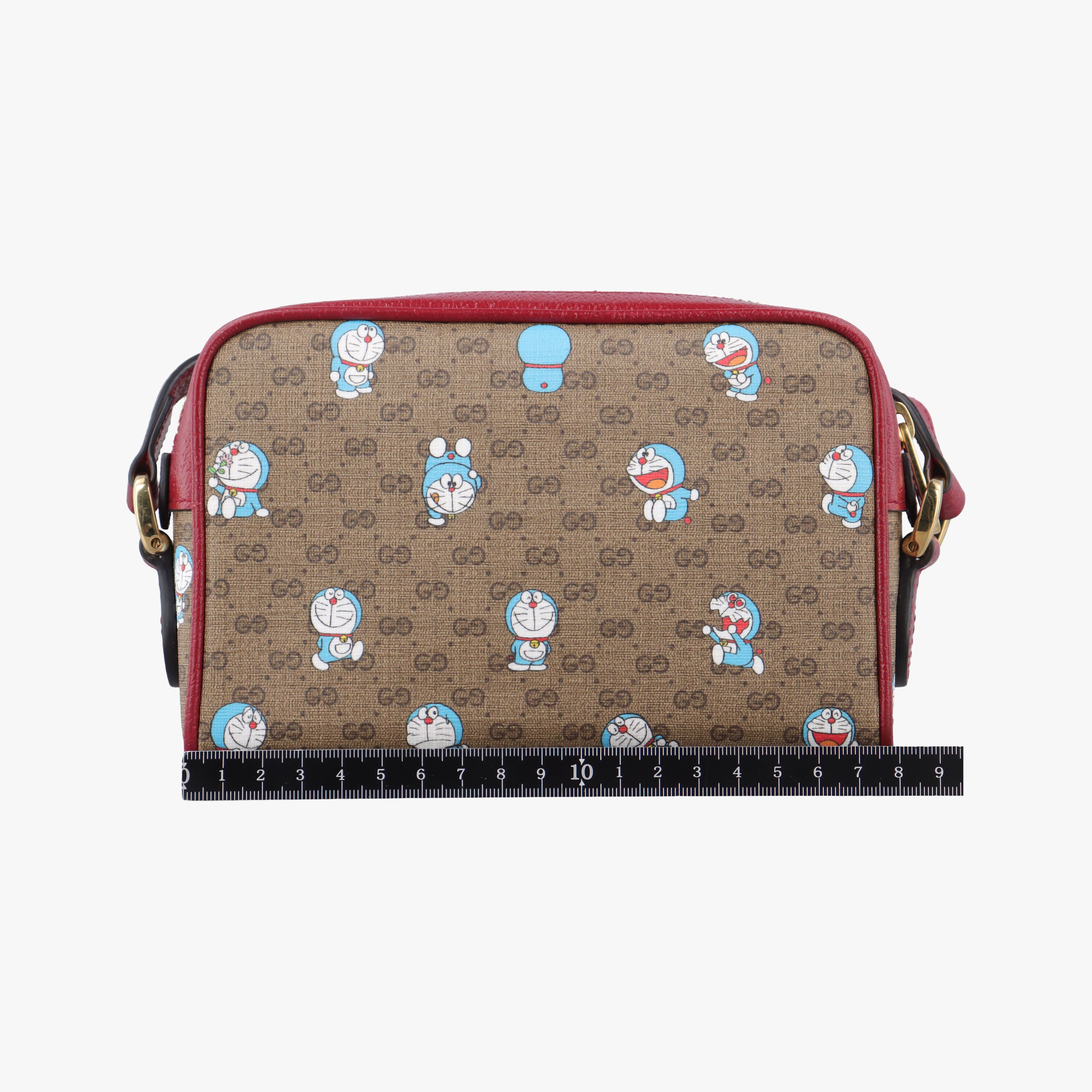 Pre-owned Gucci GG Supreme Doraemon Collaboration Red×Multicolour PVC coated canvas 647784 shoulderbag | stylenewstar