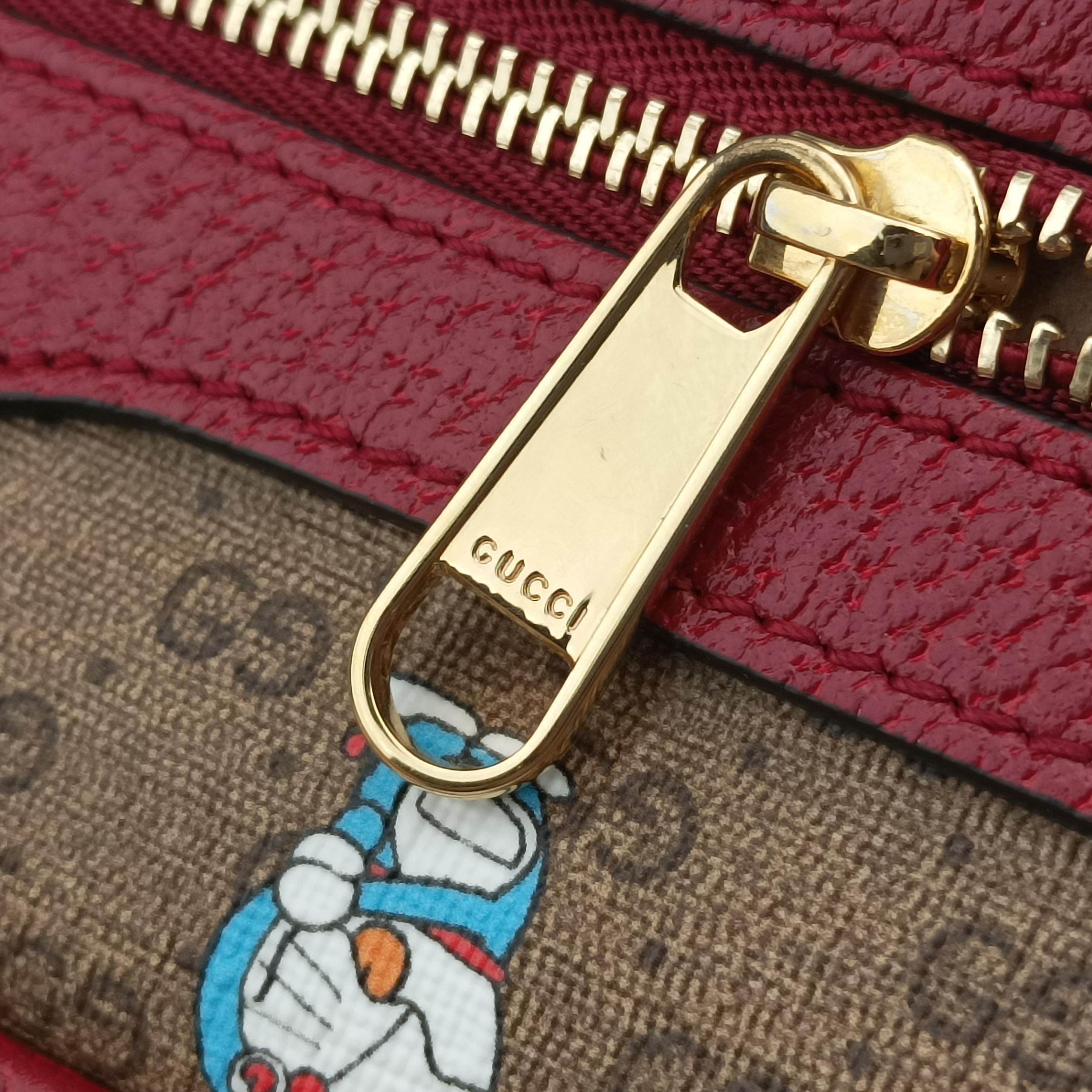 Pre-owned Gucci GG Supreme Doraemon Collaboration Red×Multicolour PVC coated canvas 647784 shoulderbag | stylenewstar