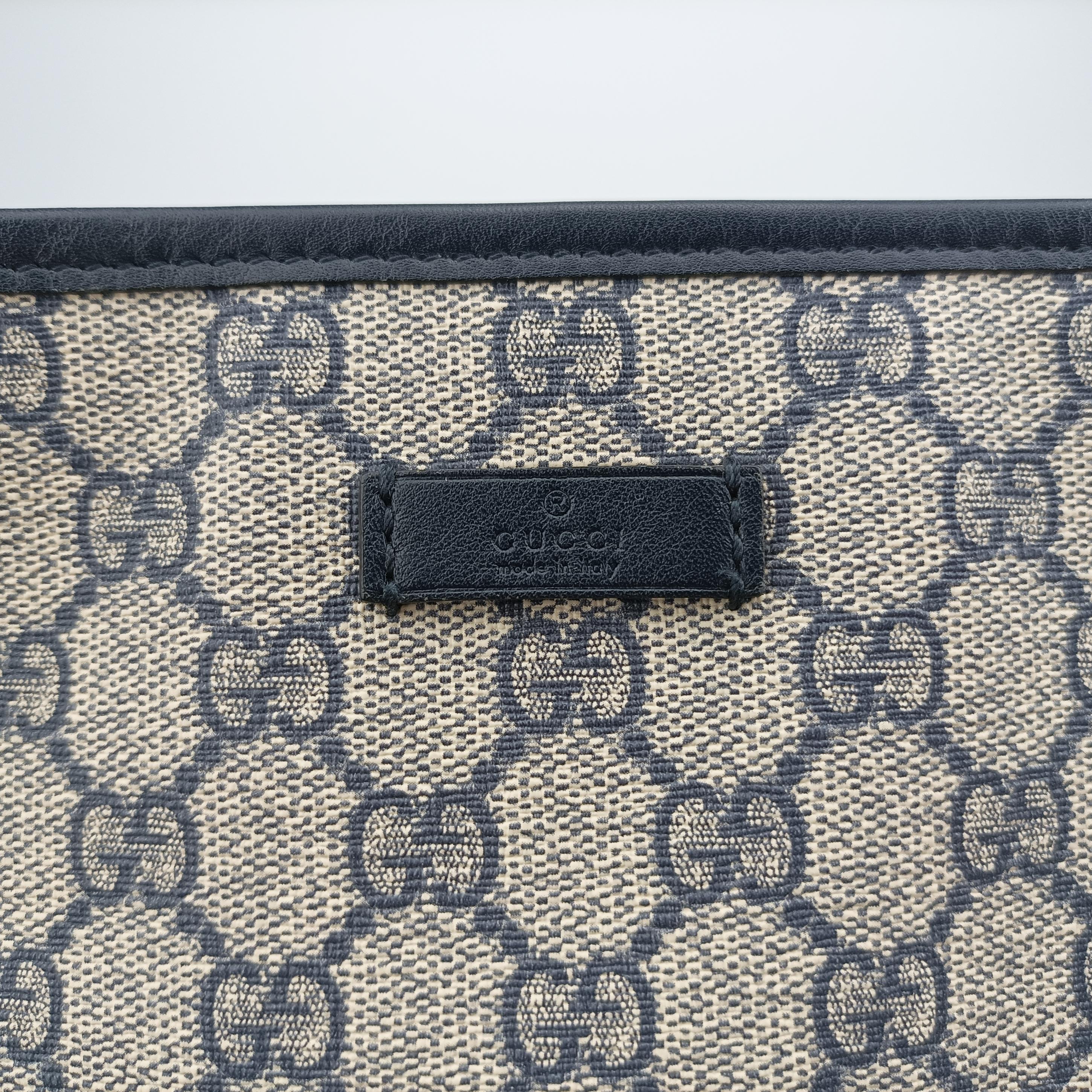 Pre-owned Gucci GG Supreme Grey PVC coated canvas 388924 shoulderbag | stylenewstar