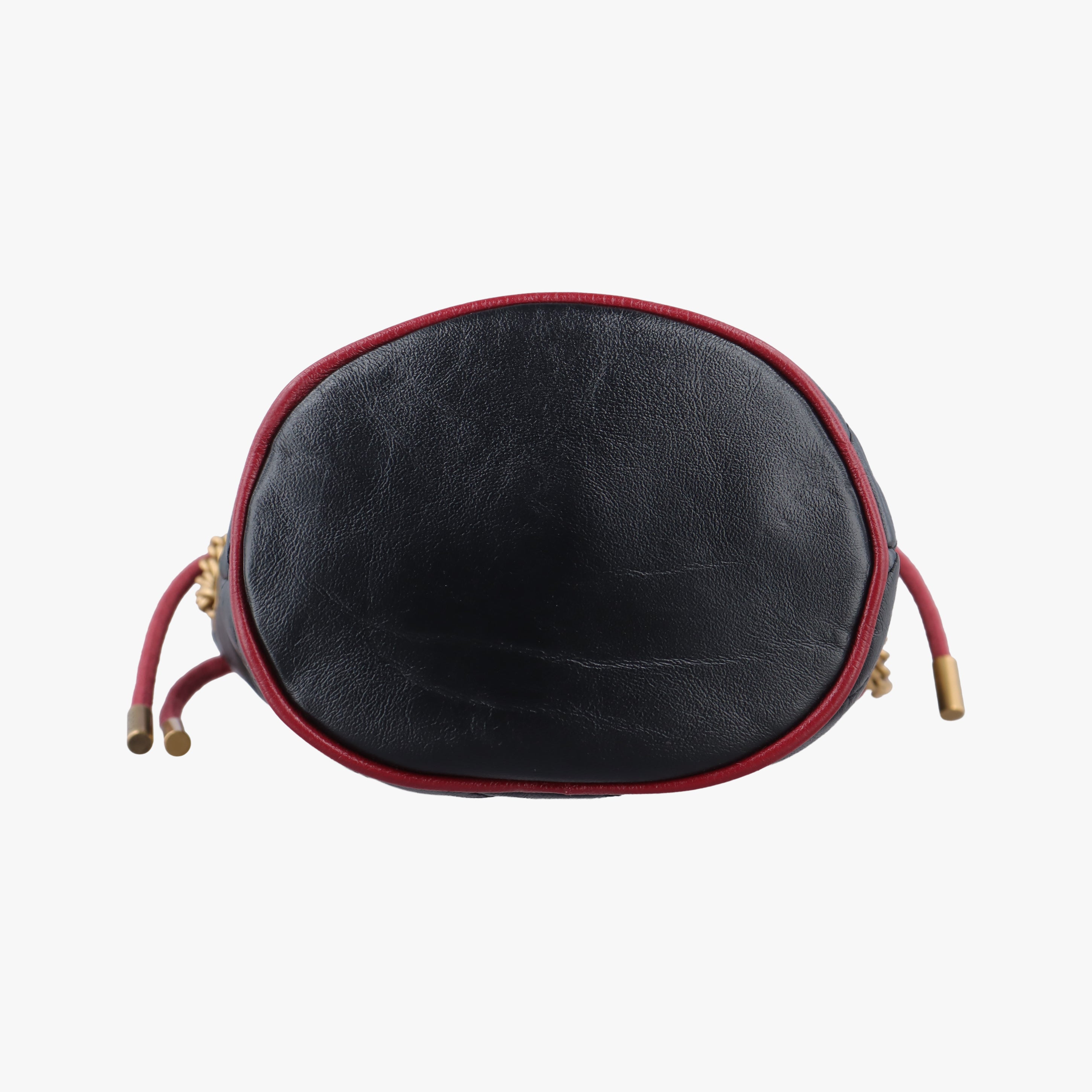 Pre-owned Gucci GG Marmont Black×red Leather 573817 shoulderbag | stylenewstar