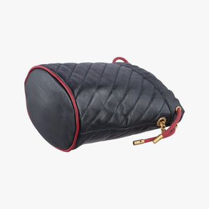 Pre-owned Gucci GG Marmont Black×red Leather 573817 shoulderbag | stylenewstar