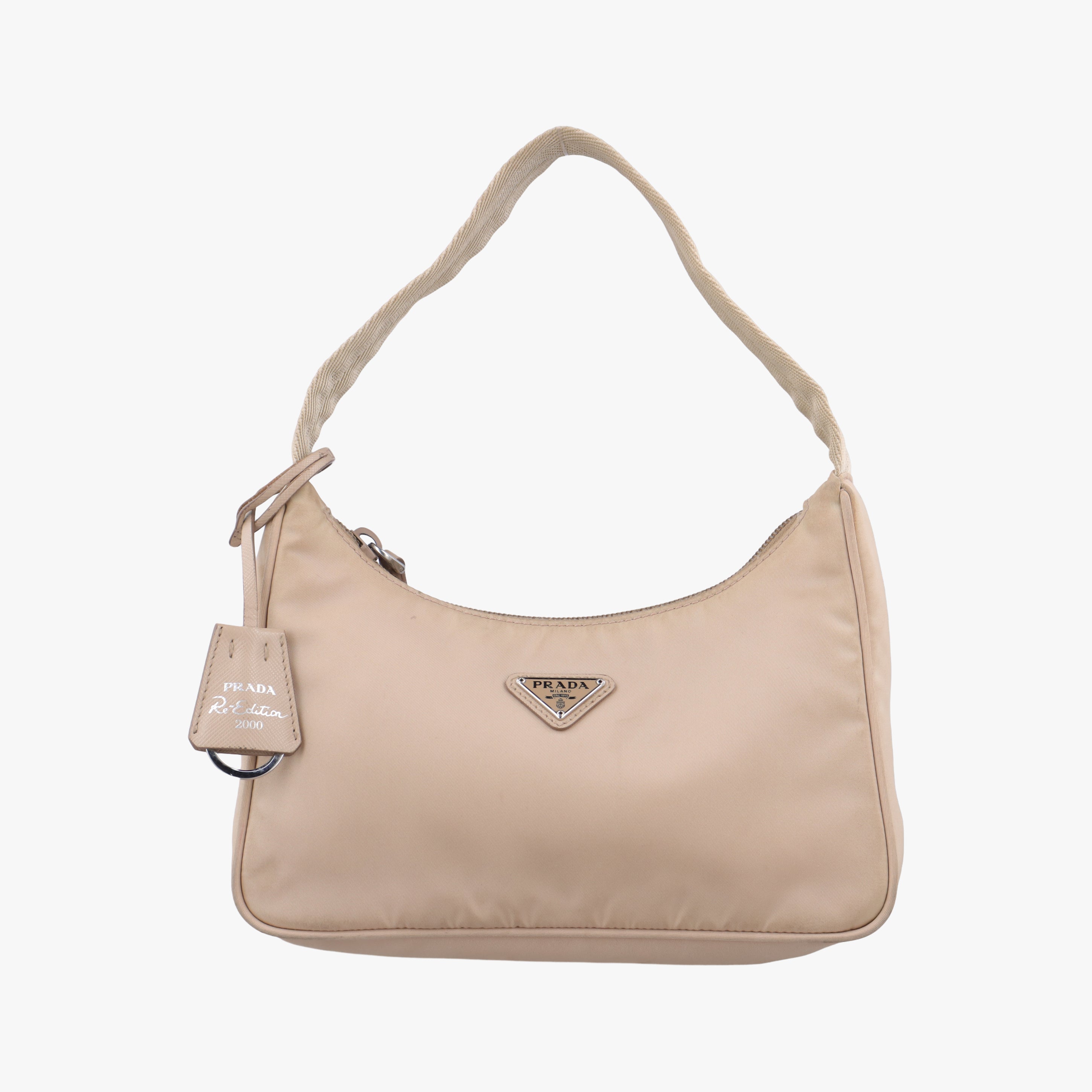 Pre-owned Prada Re-Edition 2005 Re-Nylon Bag Beige nylon 1BH204 handbag | stylenewstar
