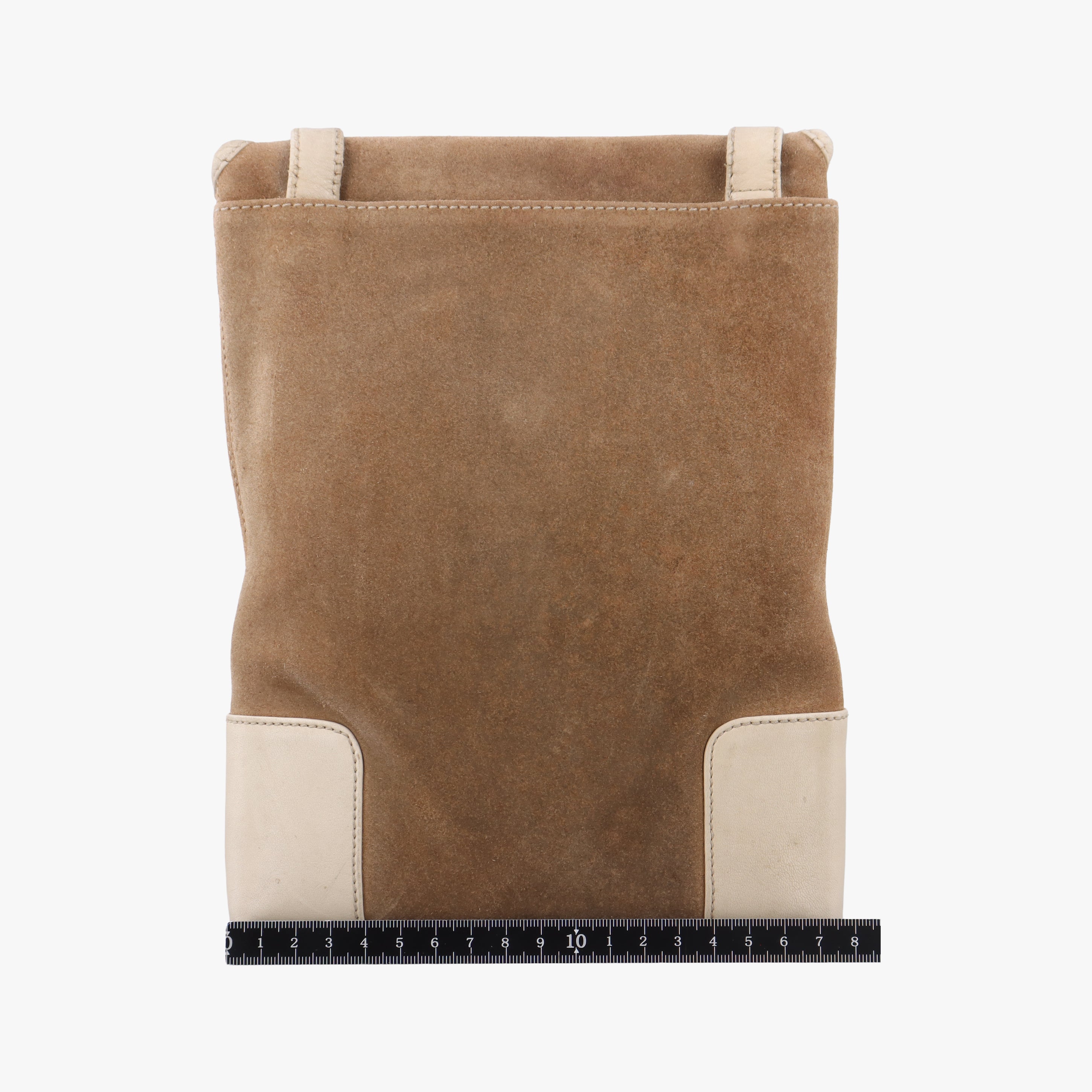 Pre-owned Loewe Anagram Brown×white Suede × leather  shoulderbag | stylenewstar