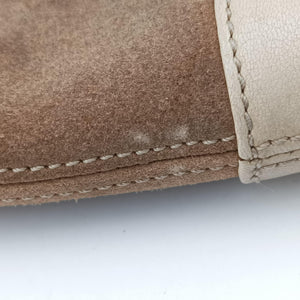 Pre-owned Loewe Anagram Brown×white Suede × leather  shoulderbag | stylenewstar