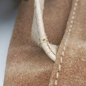 Pre-owned Loewe Anagram Brown×white Suede × leather  shoulderbag | stylenewstar