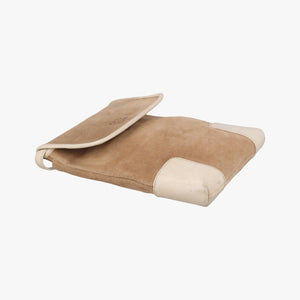 Pre-owned Loewe Anagram Brown×white Suede × leather  shoulderbag | stylenewstar