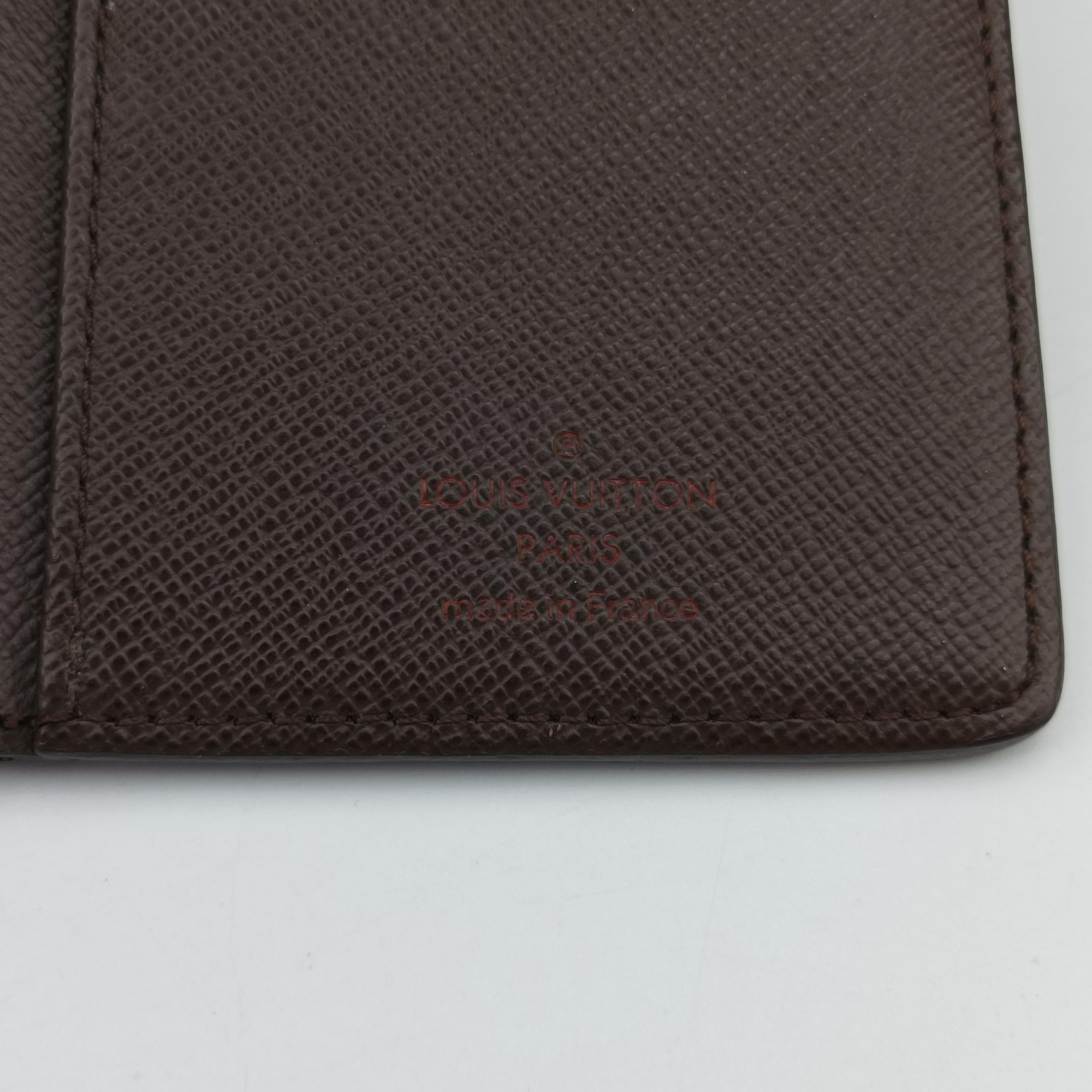 Pre-owned Louis Vuitton Damier Portefeuille Brazza Bifold EBENE Damier Canvas N60017 long-wallet | stylenewstar