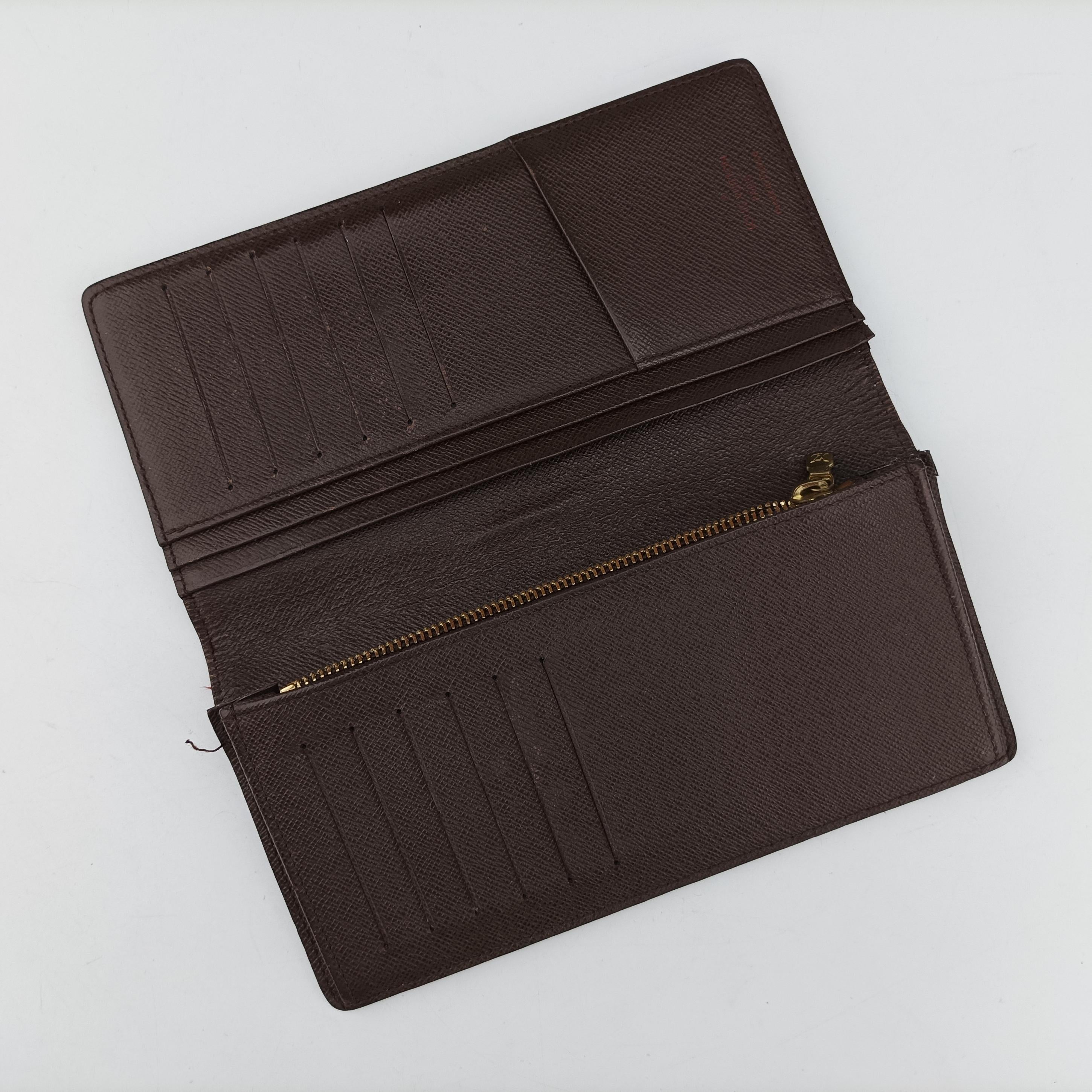 Pre-owned Louis Vuitton Damier Portefeuille Brazza Bifold EBENE Damier Canvas N60017 long-wallet | stylenewstar