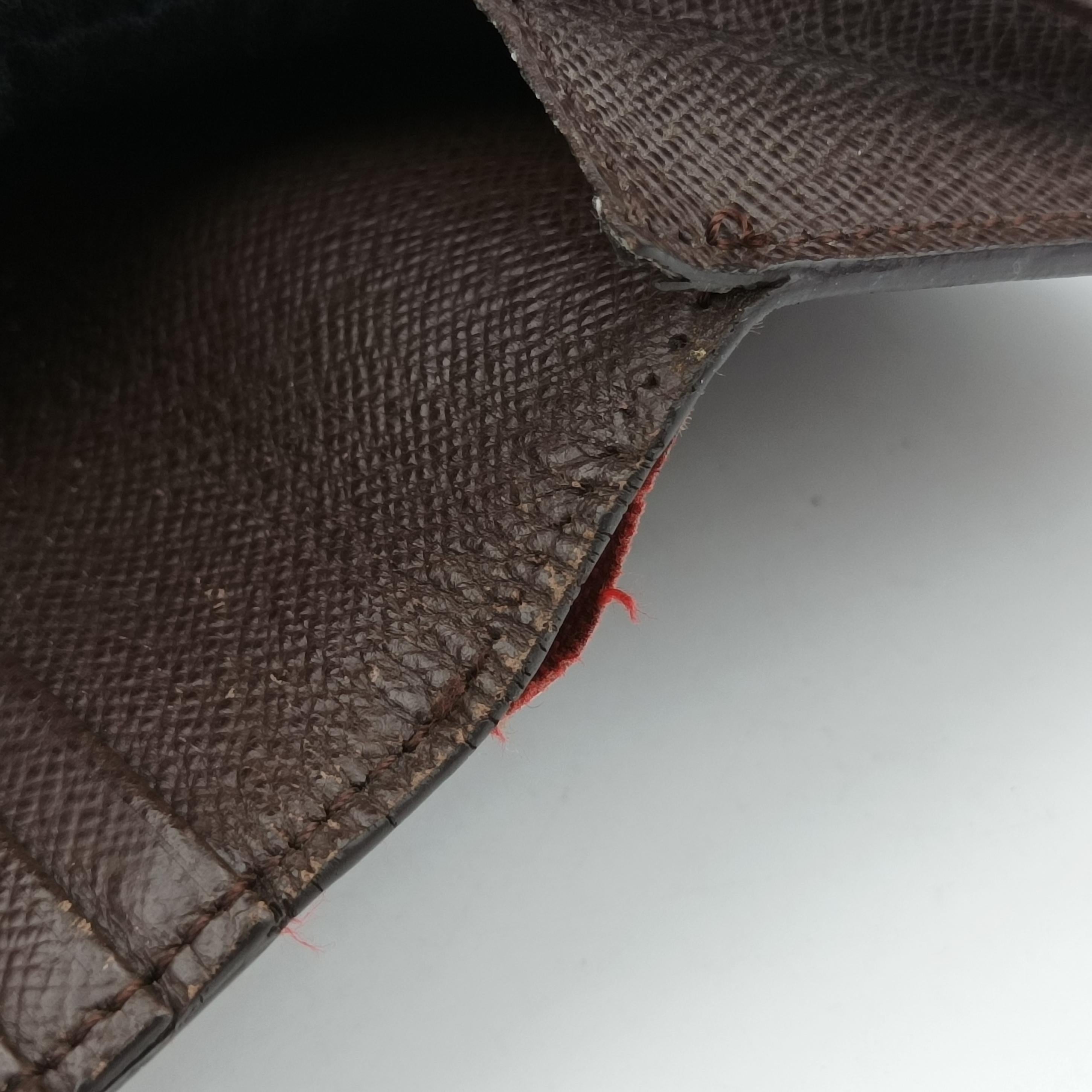 Pre-owned Louis Vuitton Damier Portefeuille Brazza Bifold EBENE Damier Canvas N60017 long-wallet | stylenewstar