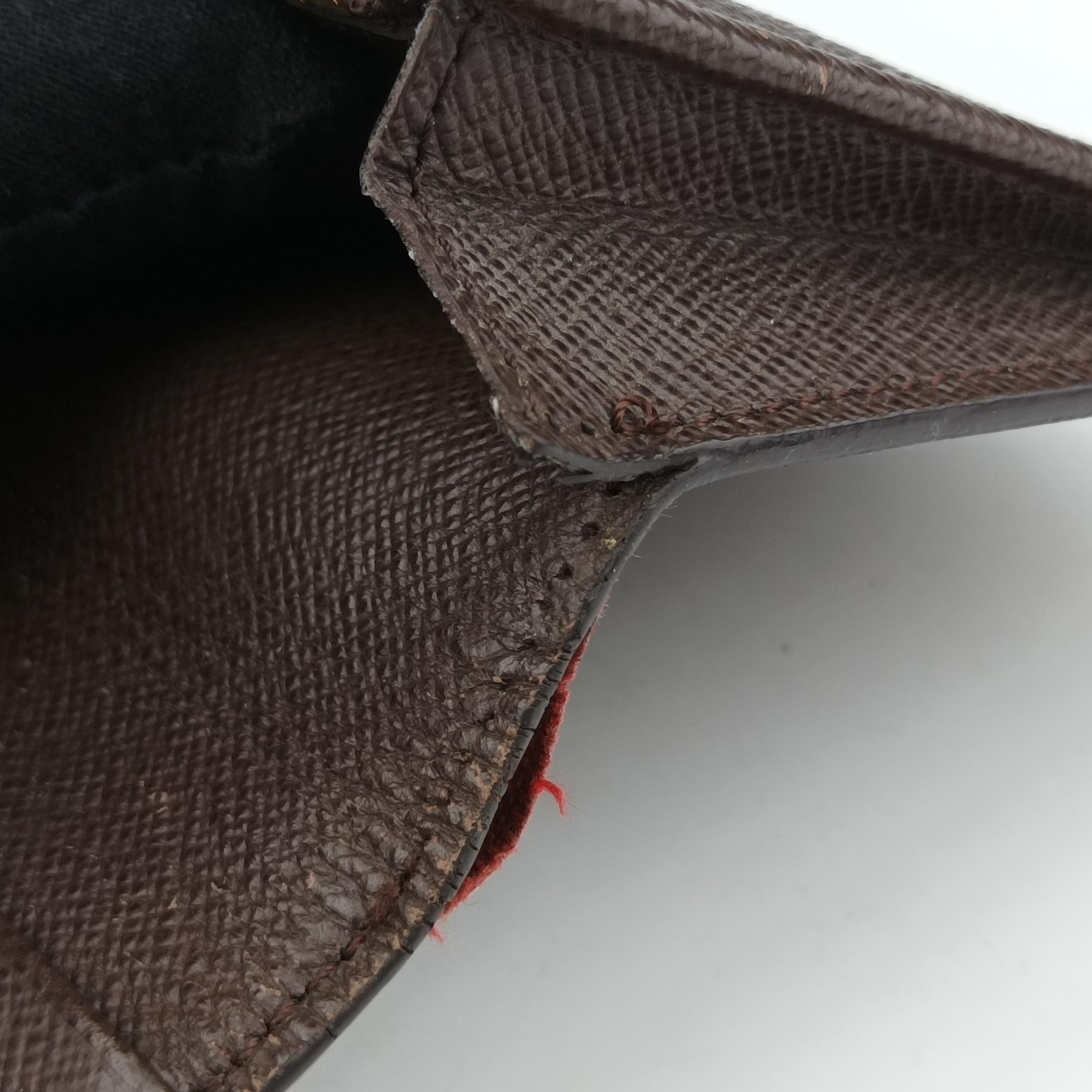 Pre-owned Louis Vuitton Damier Portefeuille Brazza Bifold EBENE Damier Canvas N60017 long-wallet | stylenewstar