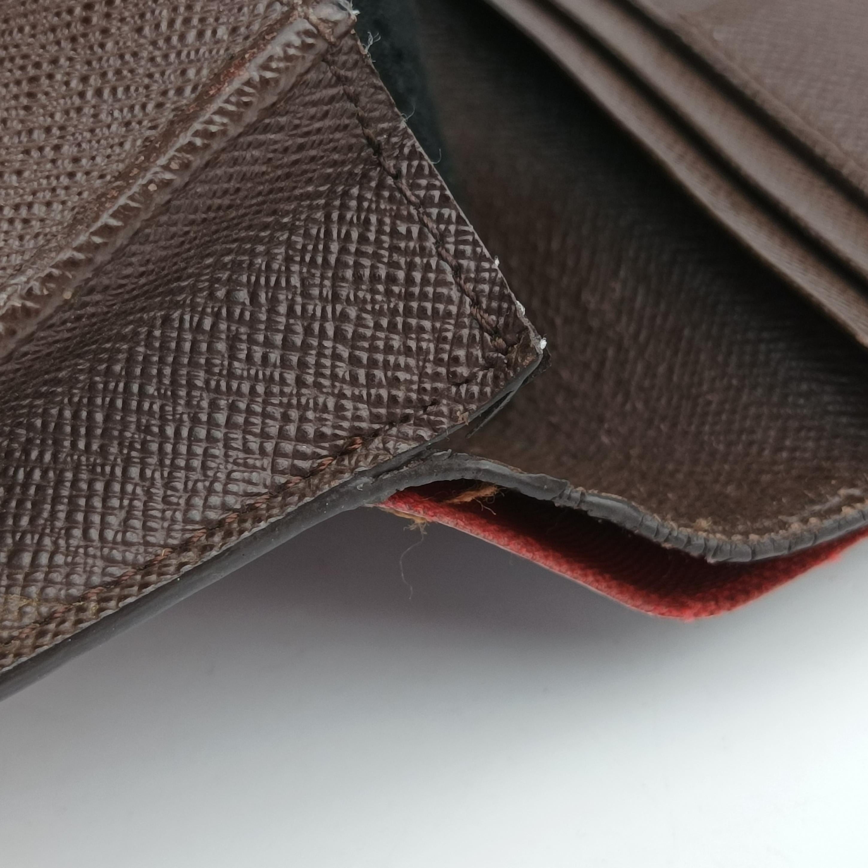 Pre-owned Louis Vuitton Damier Portefeuille Brazza Bifold EBENE Damier Canvas N60017 long-wallet | stylenewstar