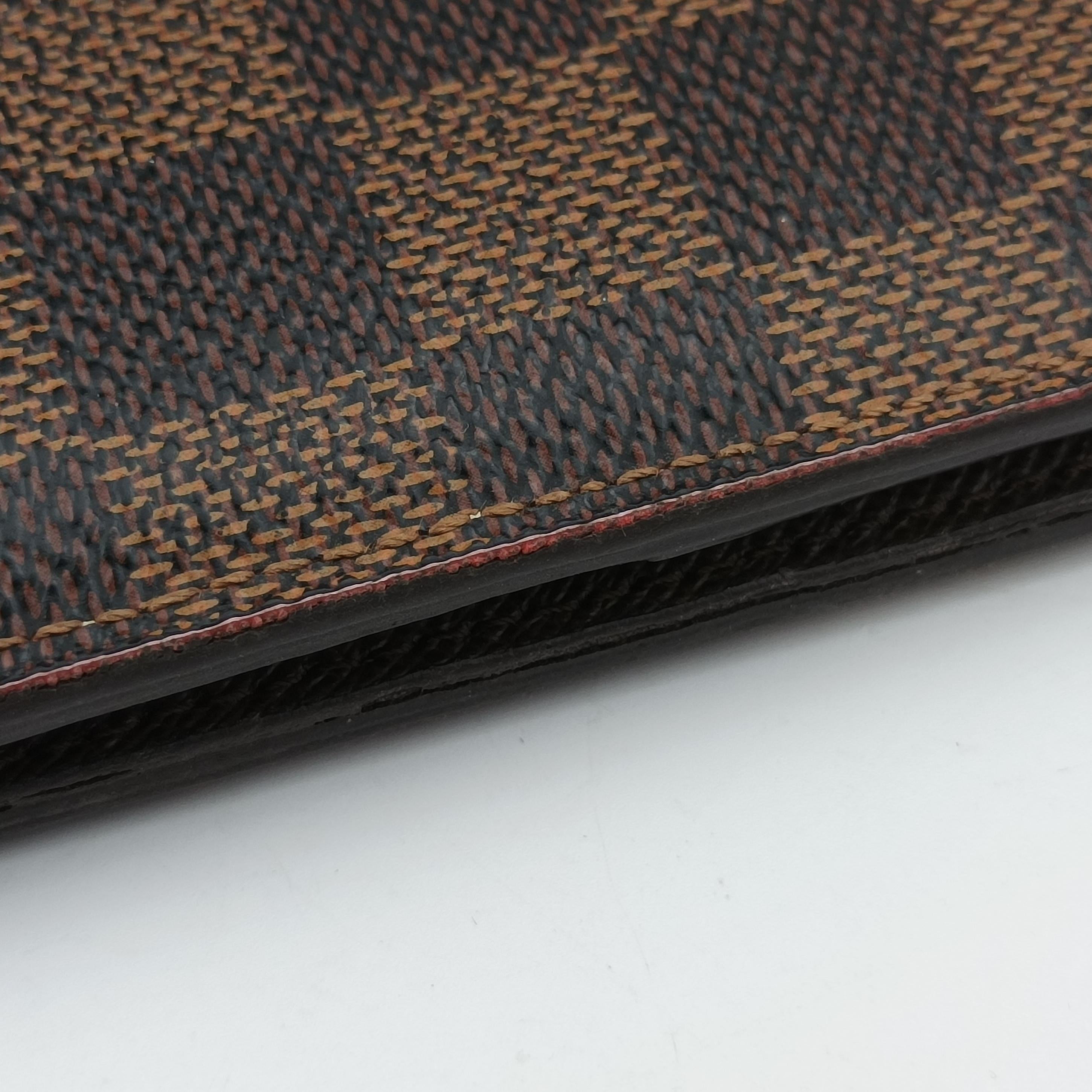 Pre-owned Louis Vuitton Damier Portefeuille Brazza Bifold EBENE Damier Canvas N60017 long-wallet | stylenewstar