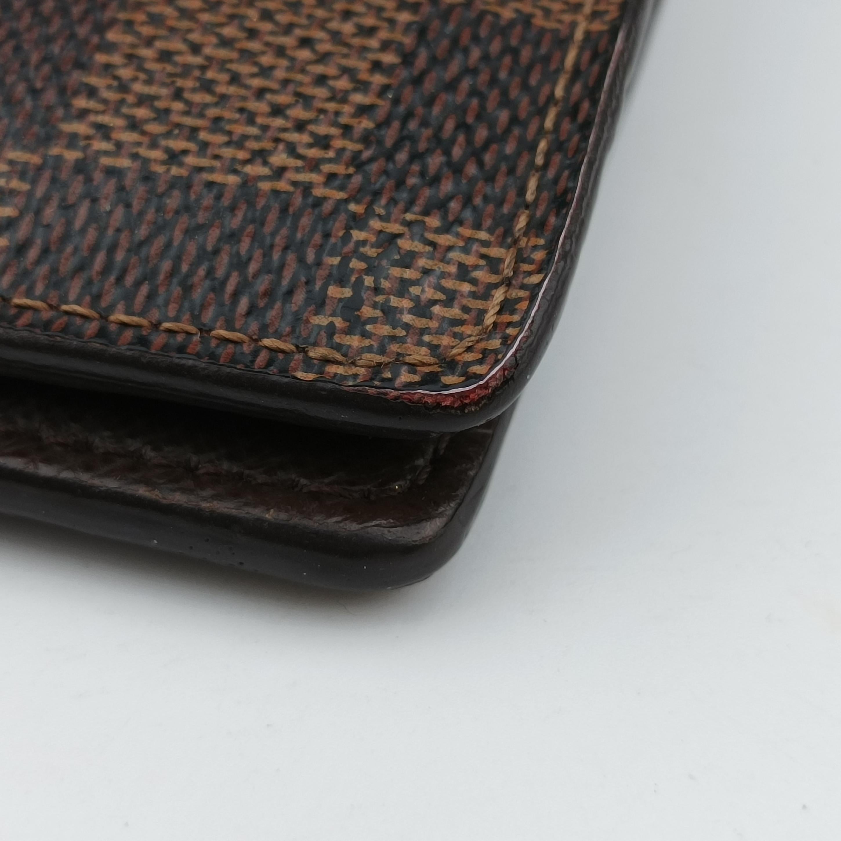 Pre-owned Louis Vuitton Damier Portefeuille Brazza Bifold EBENE Damier Canvas N60017 long-wallet | stylenewstar