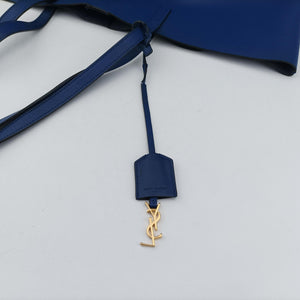 Vintage Yves Saint Laurent Shopper Blue Leather 394195 handbag | stylenewstar