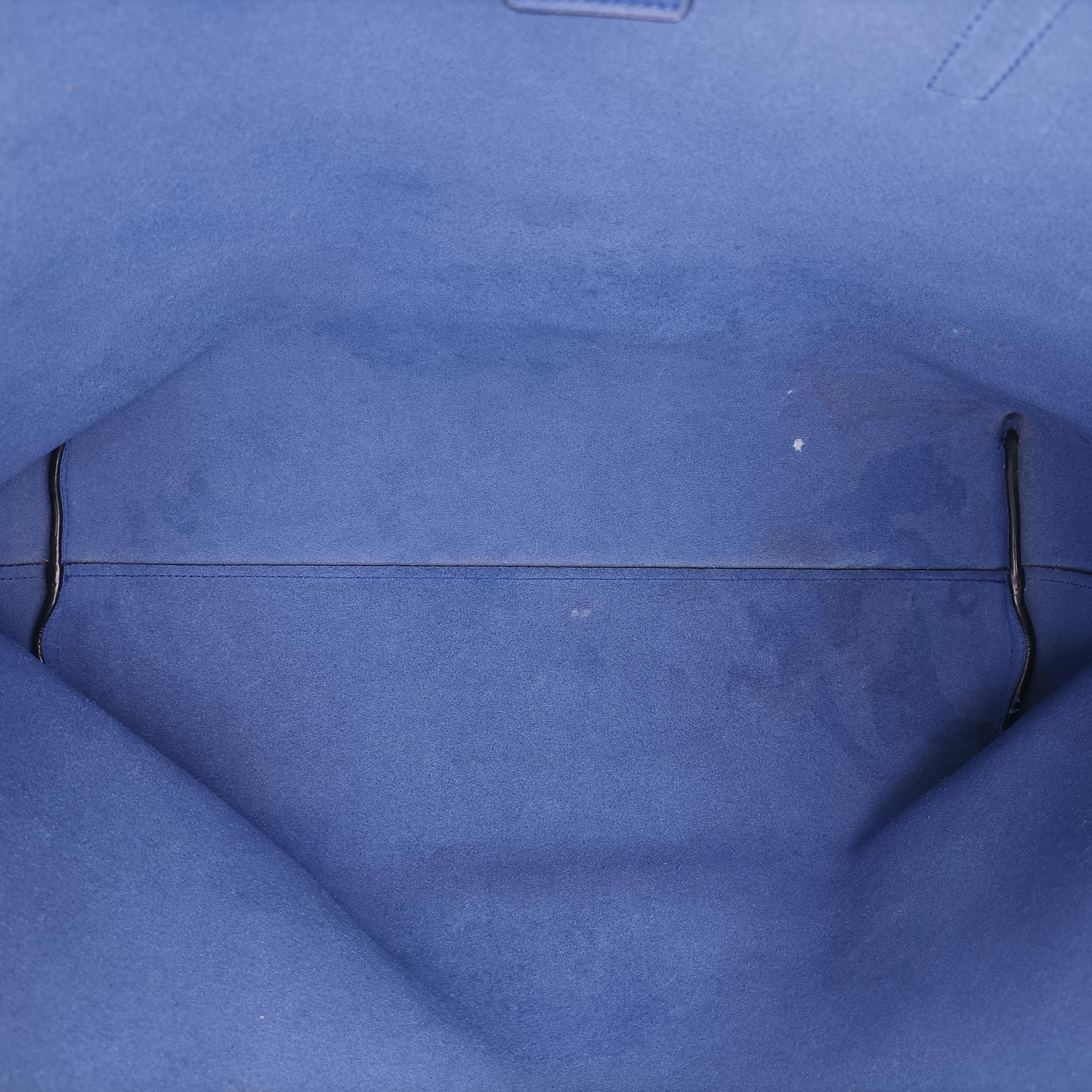 Vintage Yves Saint Laurent Shopper Blue Leather 394195 handbag | stylenewstar