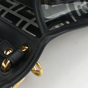 Pre-owned Fendi Kan I F Black PVC Coated Canvas 8BT284 shoulderbag | stylenewstar