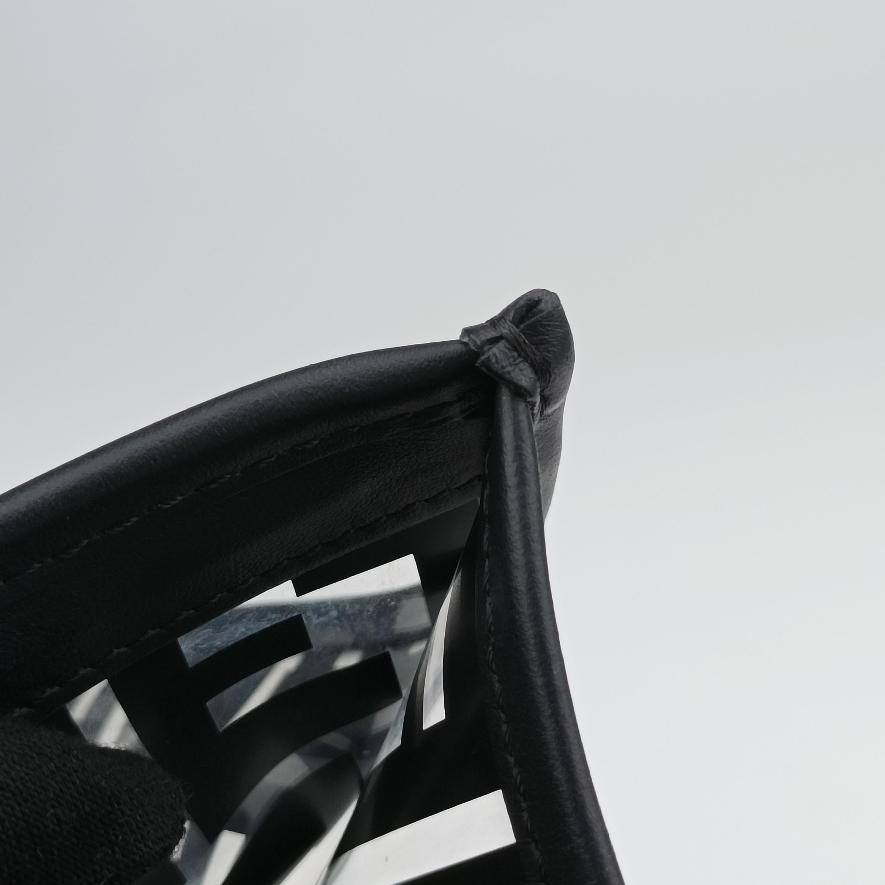 Pre-owned Fendi Kan I F Black PVC Coated Canvas 8BT284 shoulderbag | stylenewstar