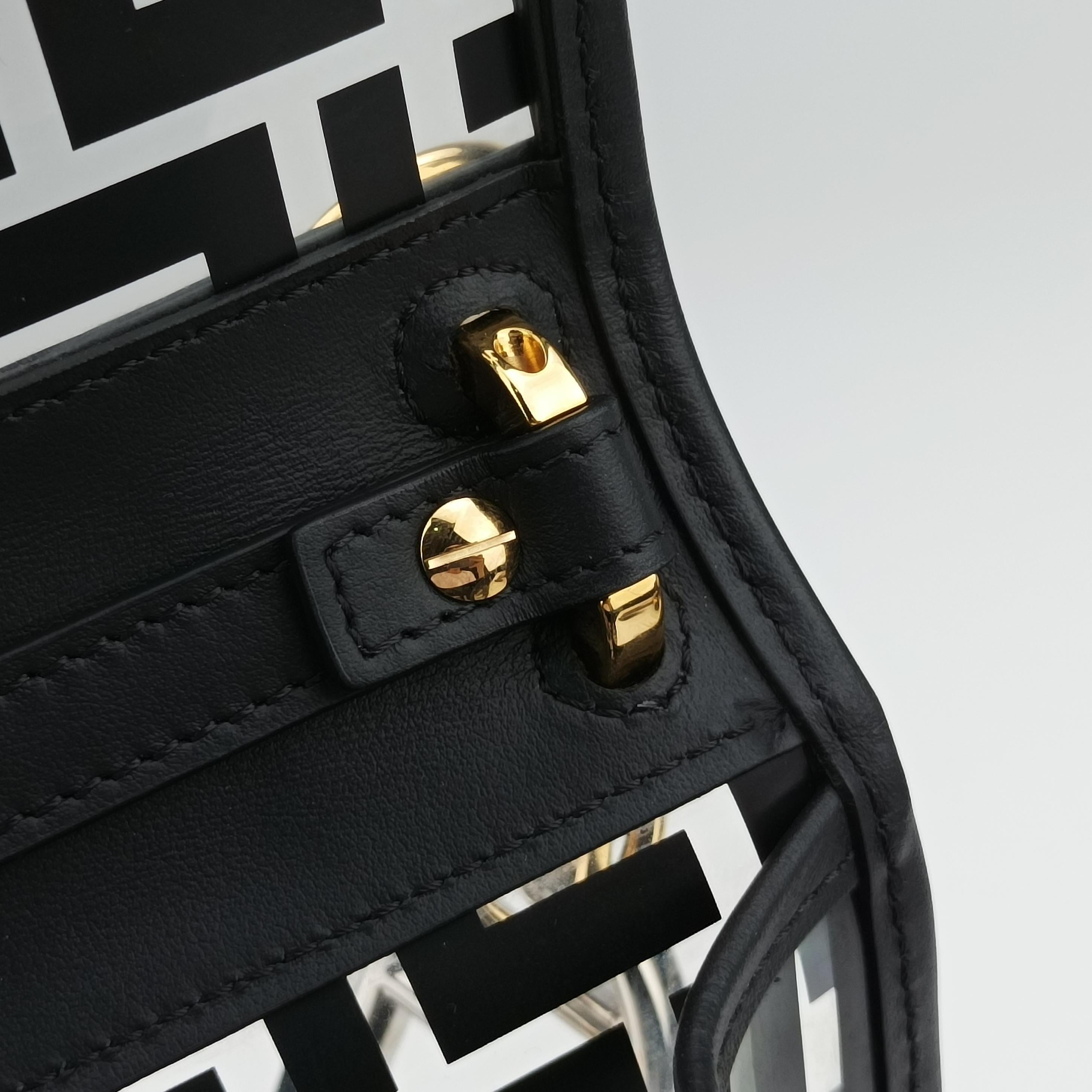 Pre-owned Fendi Kan I F Black PVC Coated Canvas 8BT284 shoulderbag | stylenewstar