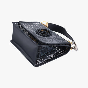 Pre-owned Fendi Kan I F Black PVC Coated Canvas 8BT284 shoulderbag | stylenewstar