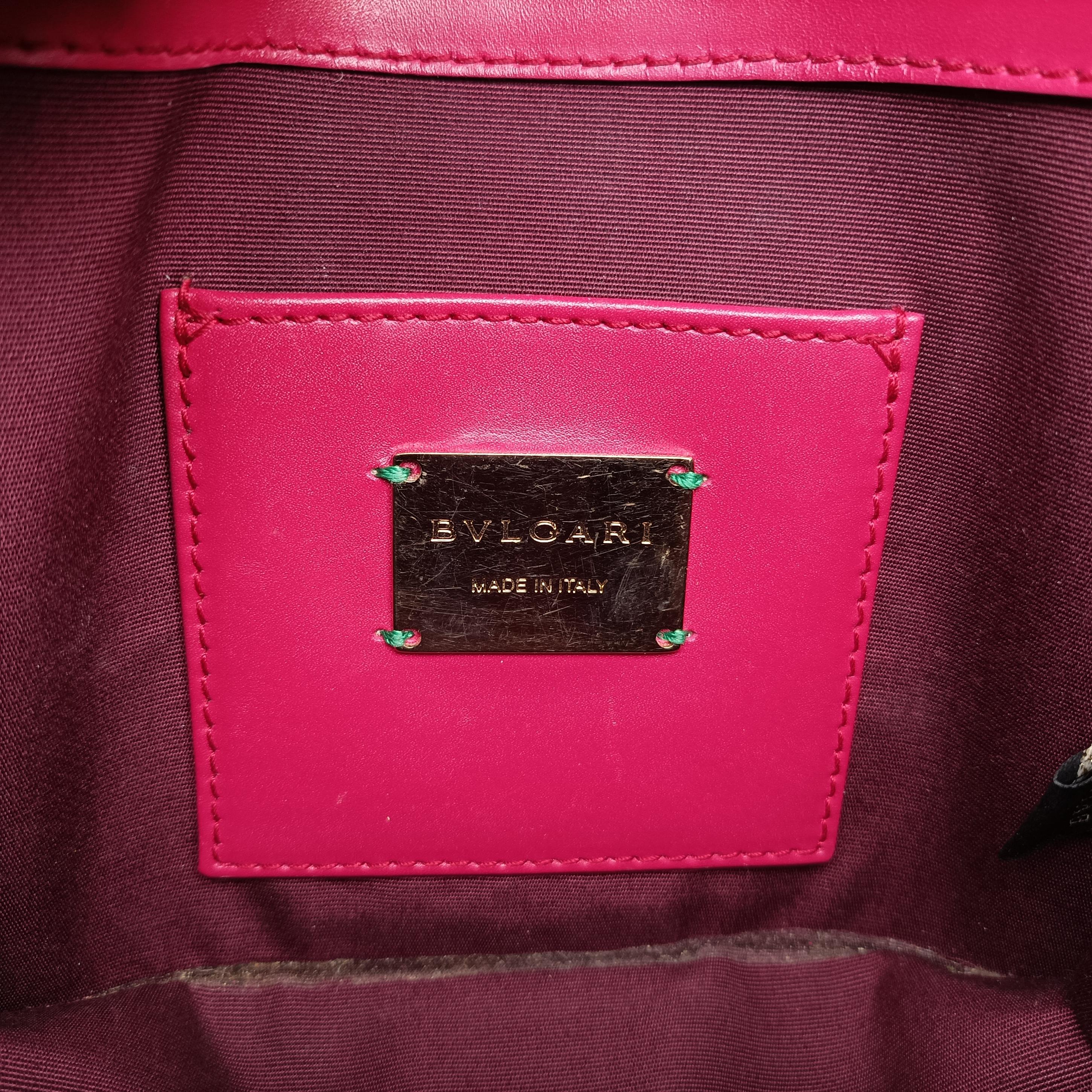 Pre-owned Bvlgari Serpenti Pink Galuchat Skin×Leather  shoulderbag | stylenewstar