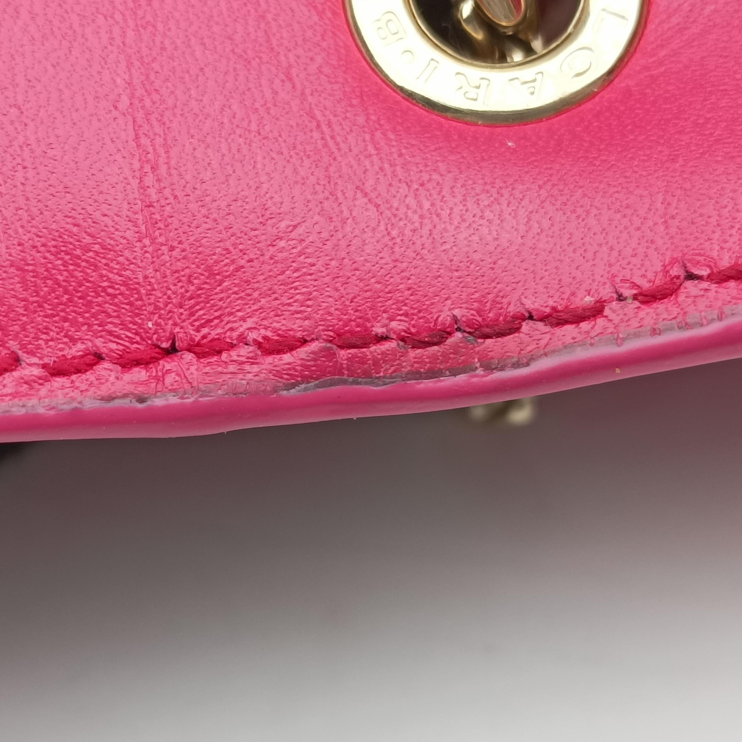 Pre-owned Bvlgari Serpenti Pink Galuchat Skin×Leather  shoulderbag | stylenewstar