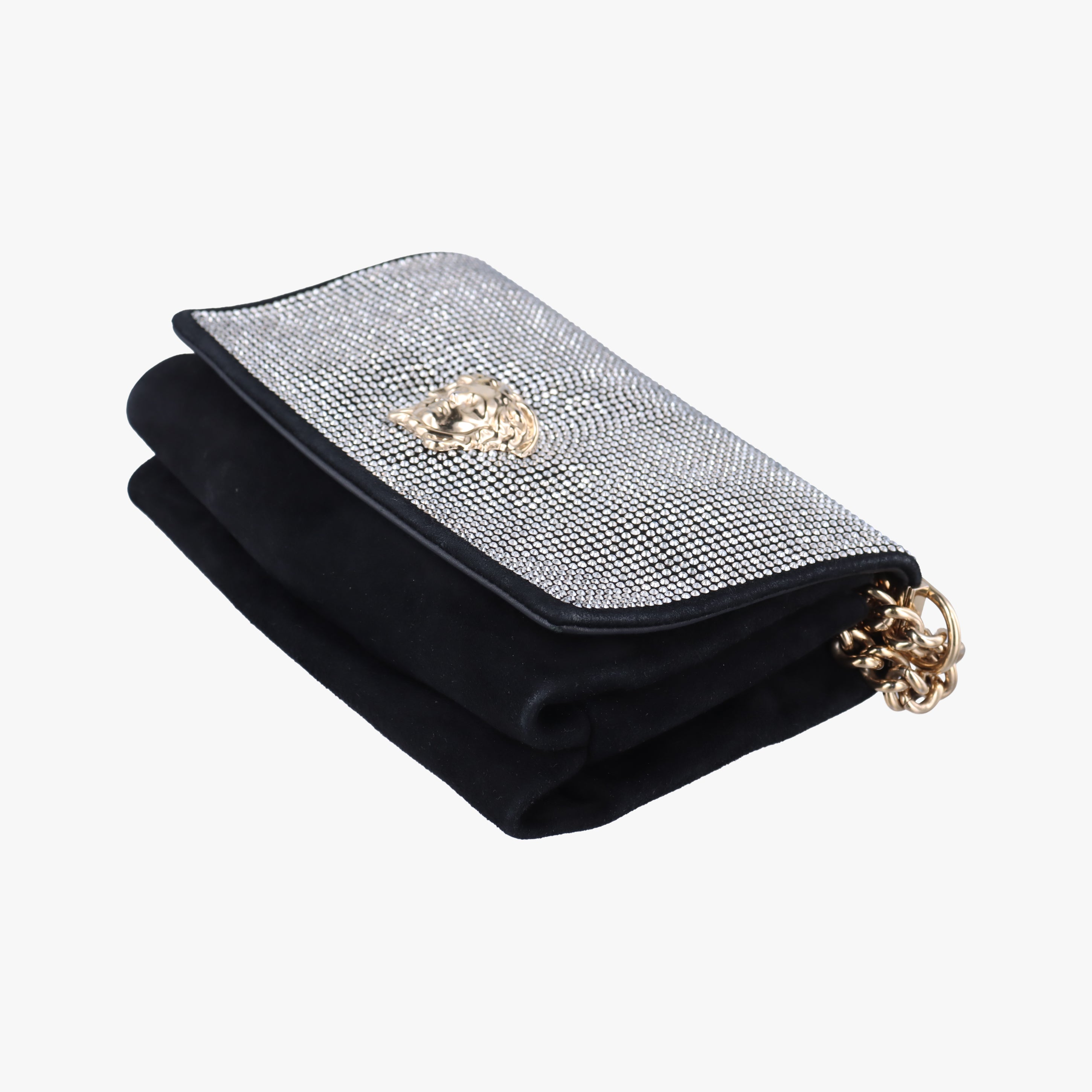 Pre-owned VERSACE medusa Black Leather  shoulderbag | stylenewstar