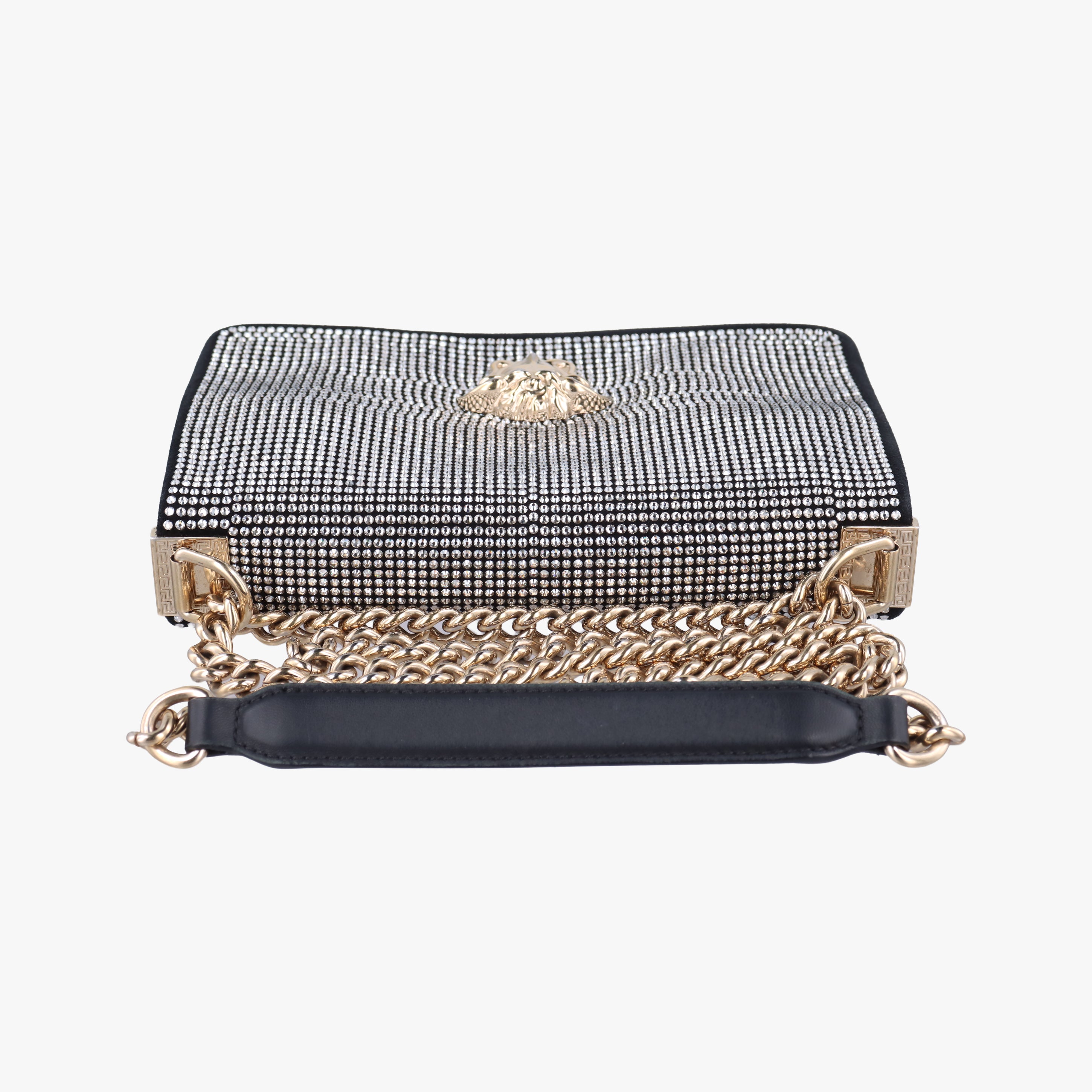 Pre-owned VERSACE medusa Black Leather  shoulderbag | stylenewstar