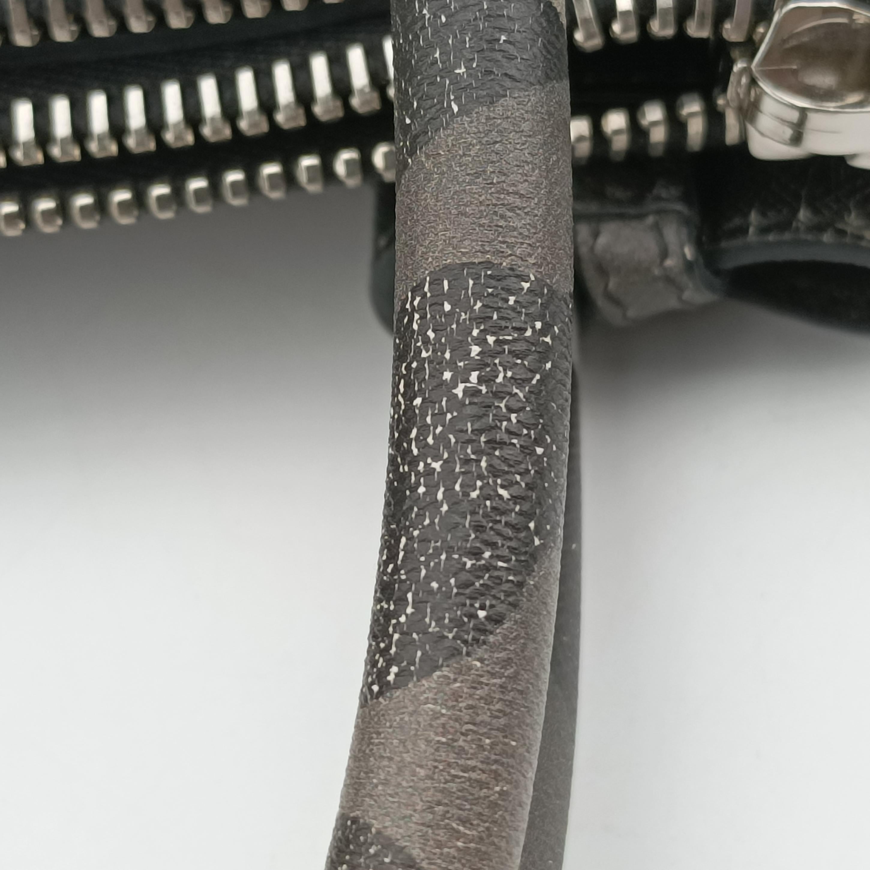 Pre-owned Prada Triangle plate logo Gray×Multicolour SAFFIANO Leather B2625P shoulderbag | stylenewstar