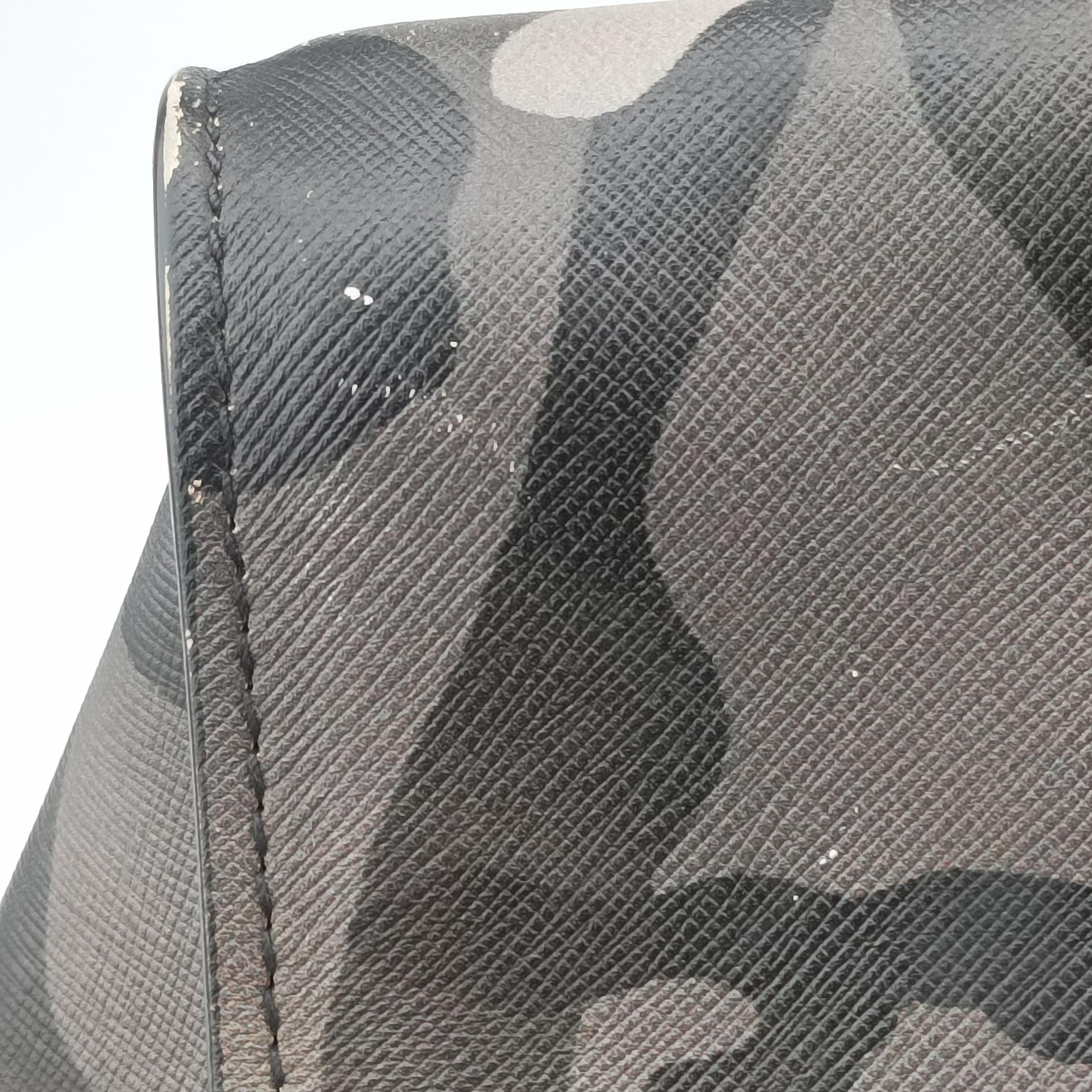 Pre-owned Prada Triangle plate logo Gray×Multicolour SAFFIANO Leather B2625P shoulderbag | stylenewstar