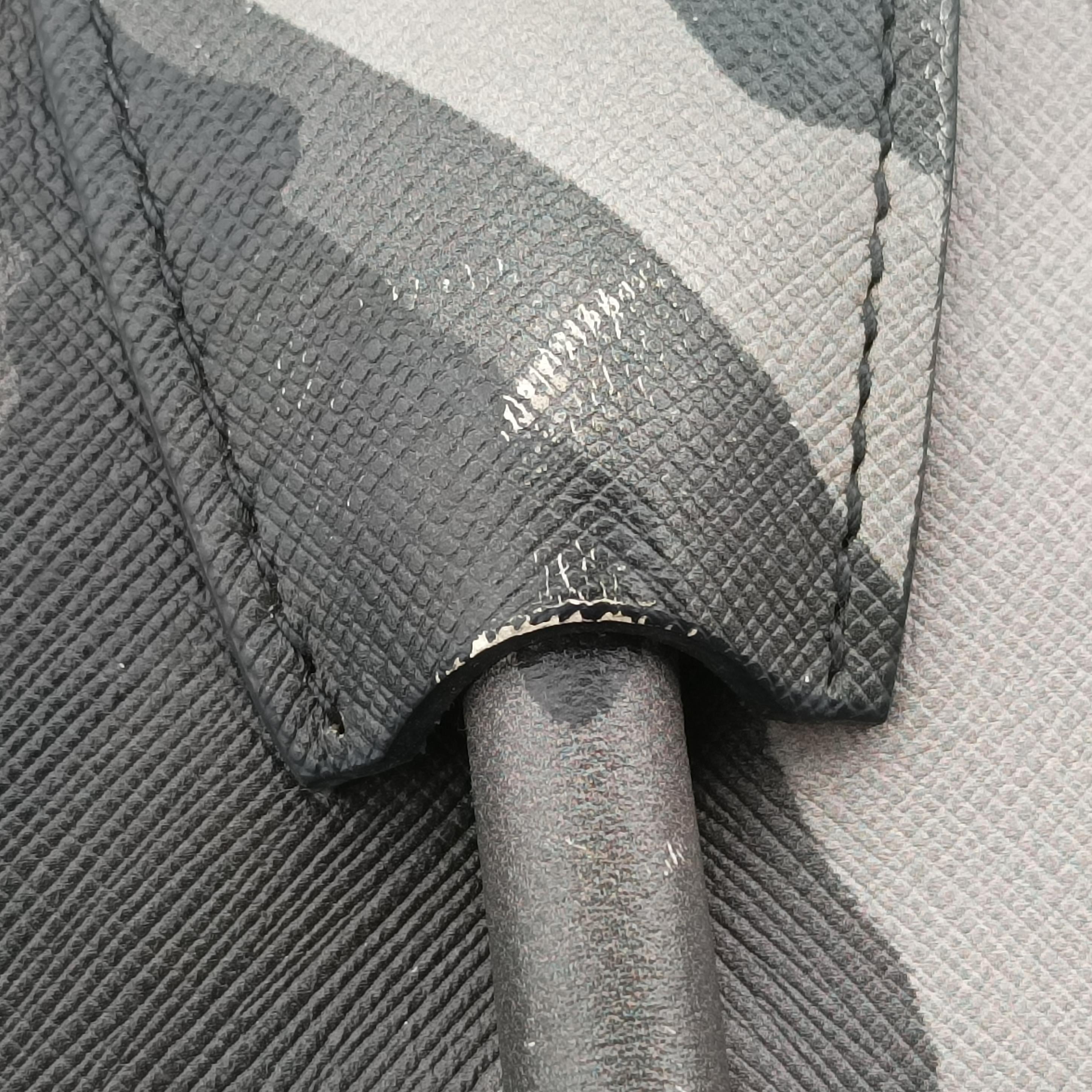 Pre-owned Prada Triangle plate logo Gray×Multicolour SAFFIANO Leather B2625P shoulderbag | stylenewstar