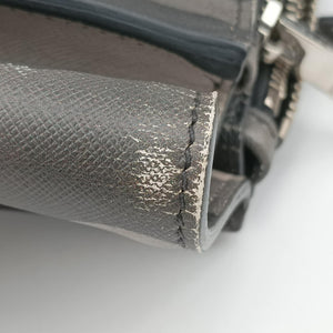 Pre-owned Prada Triangle plate logo Gray×Multicolour SAFFIANO Leather B2625P shoulderbag | stylenewstar