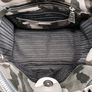 Pre-owned Prada Triangle plate logo Gray×Multicolour SAFFIANO Leather B2625P shoulderbag | stylenewstar